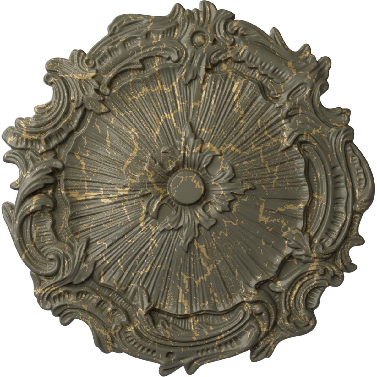 Ekena Millwork CM16PLWHC Plymouth 16.75-in W x 16.75-in L Painted Witch Hazel Crackle Polyurethane Whole Ceiling Medallion