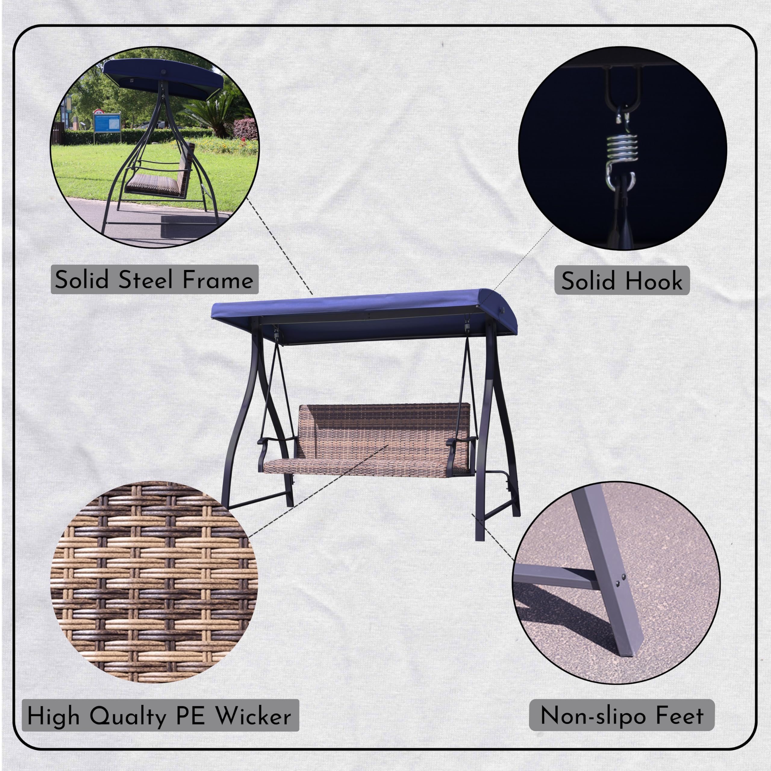 Aoodor A218-PDECK Swing-Gliders - View #6