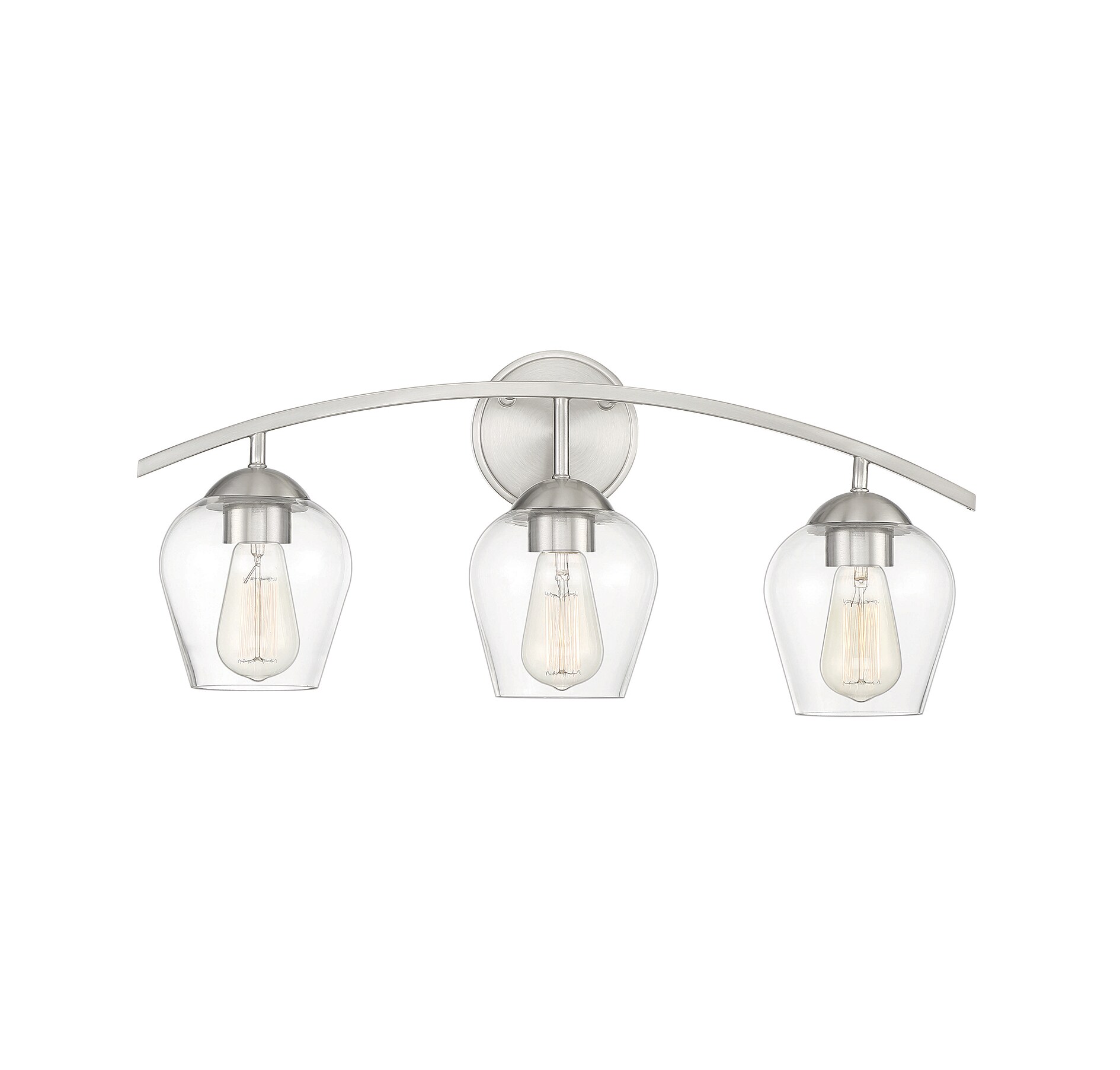 Meridian Lite Trends M80032BN Meridian 24-in 3 -Light Brushed Nickel Farmhouse Vanity light