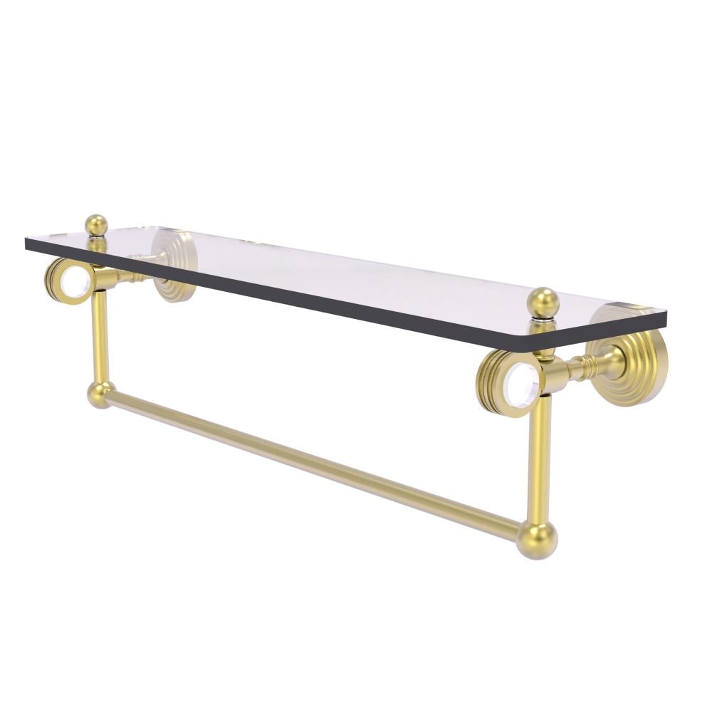 Allied Brass PG-1TBD-22-SCH Pacific Grove Satin Chrome Wall mount Bathroom Shelf ( 22-in x 6.4-in x 5-in )