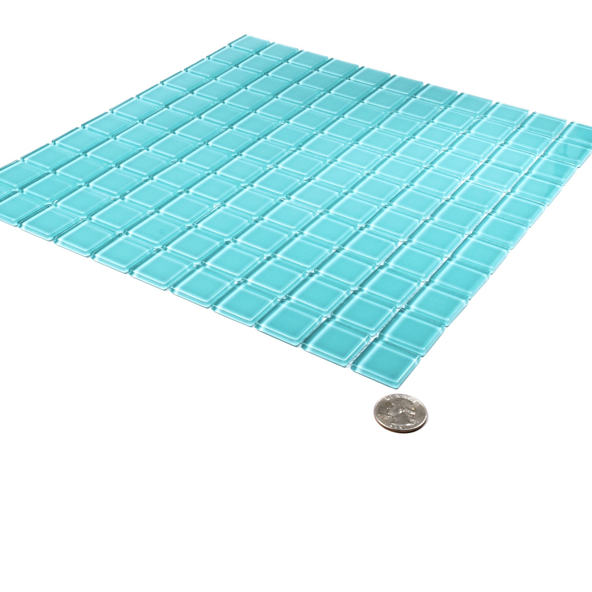 Apollo Tile (Sample) Floor and Wall Tile Turkish Blue 4-in x 4-in Glossy Glass Uniform Squares Mosaic Floor and Wall Tile