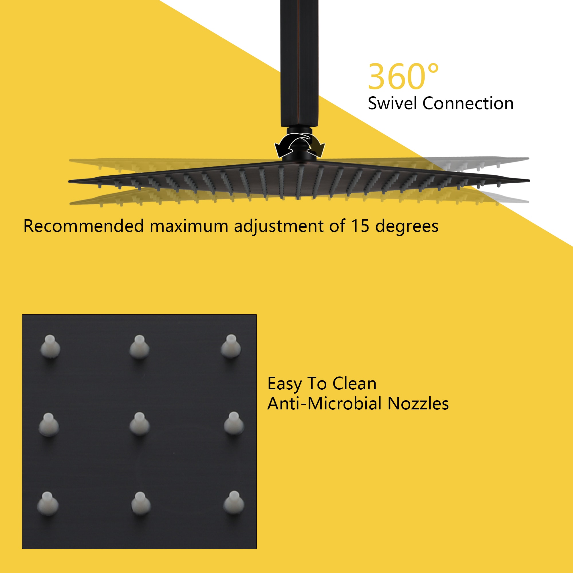 CASAINC CS3602-10MB Showerhead-Bar-Panels - View #7