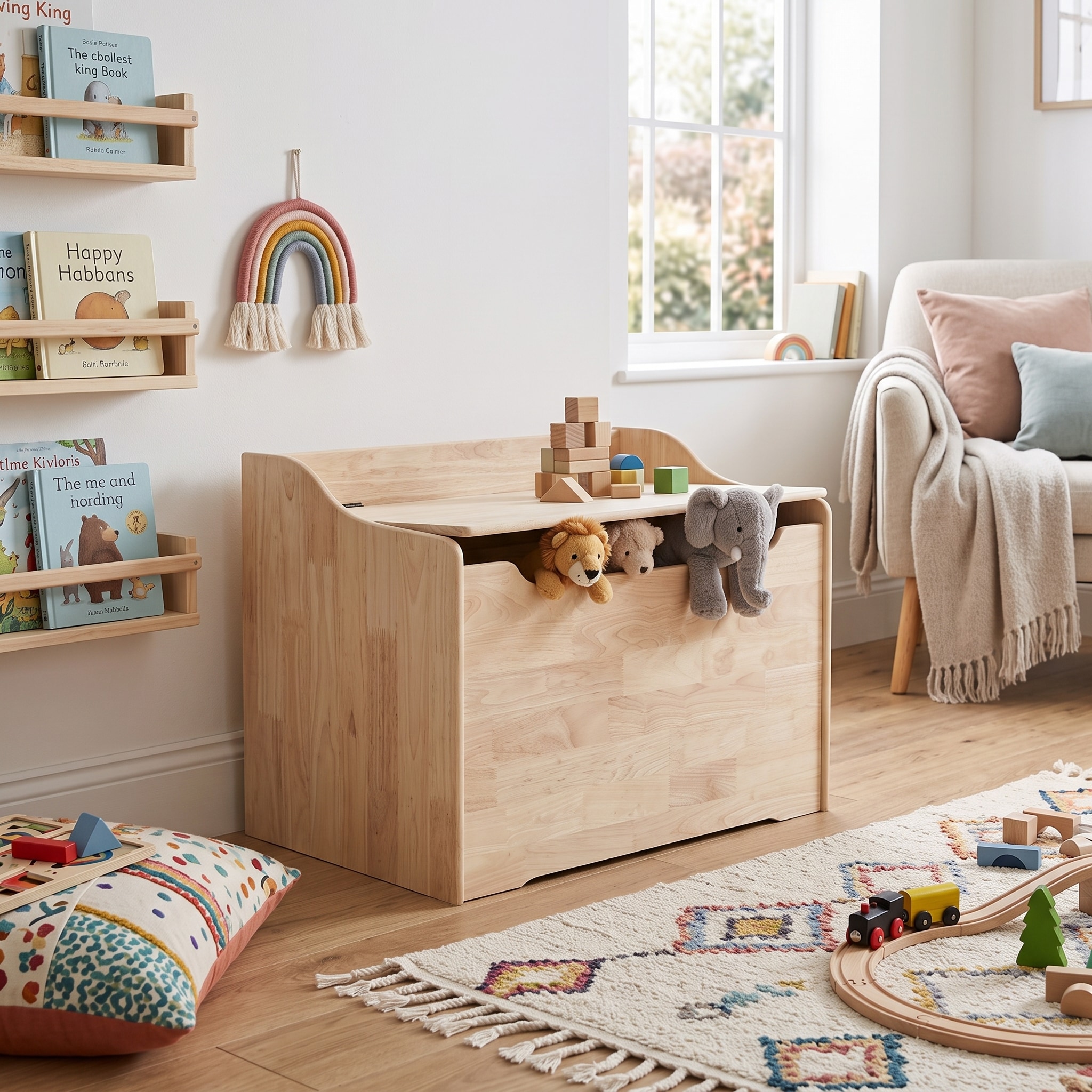 International Concepts Unfinished Rectangular Toy Box