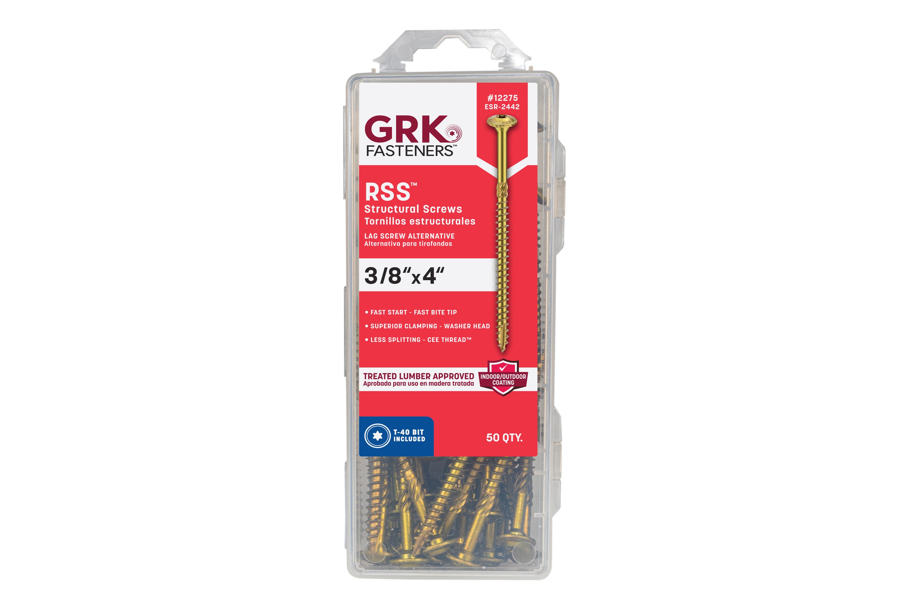 GRK Fasteners 12275 RSS 3/8-in x 4-in Polymer Exterior Wood screws ( 50 -Per Box )