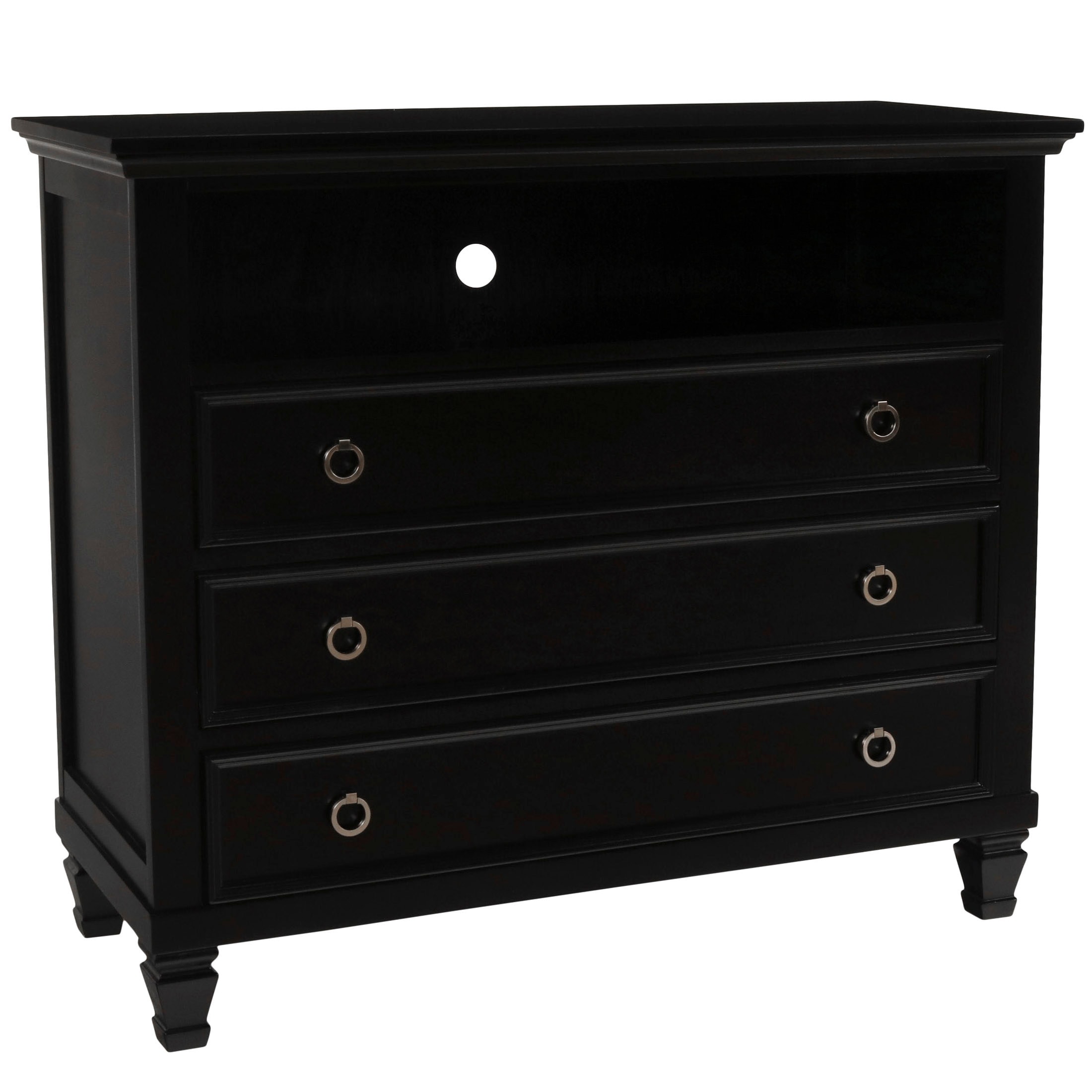 Benzara BM219512 Black 3-Drawer Accent Chest
