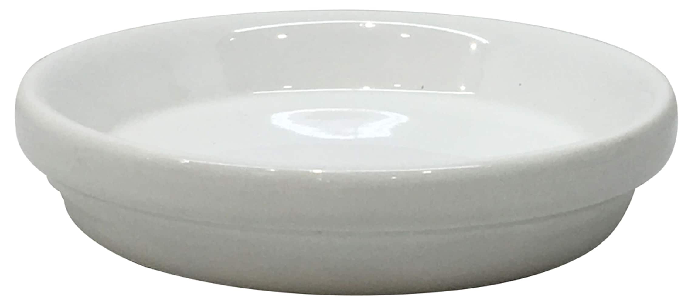 allen + roth CR01043N-04E Round 1.0-in W Small White Ceramic Indoor Planter with Drainage Holes
