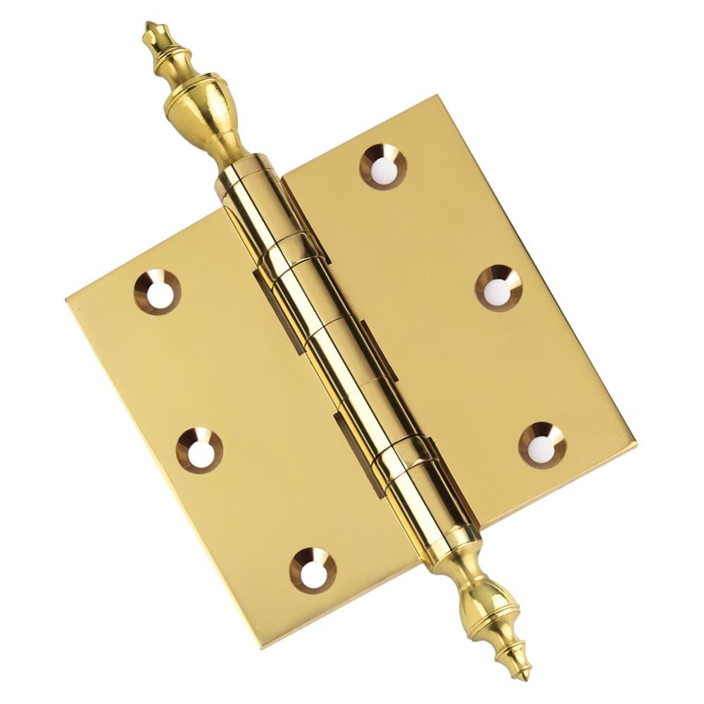 EMBASSY 3535BBUS3U-1 3-1/2-in H Square Polished Brass (US3) Mortise Interior/Exterior Door Hinge