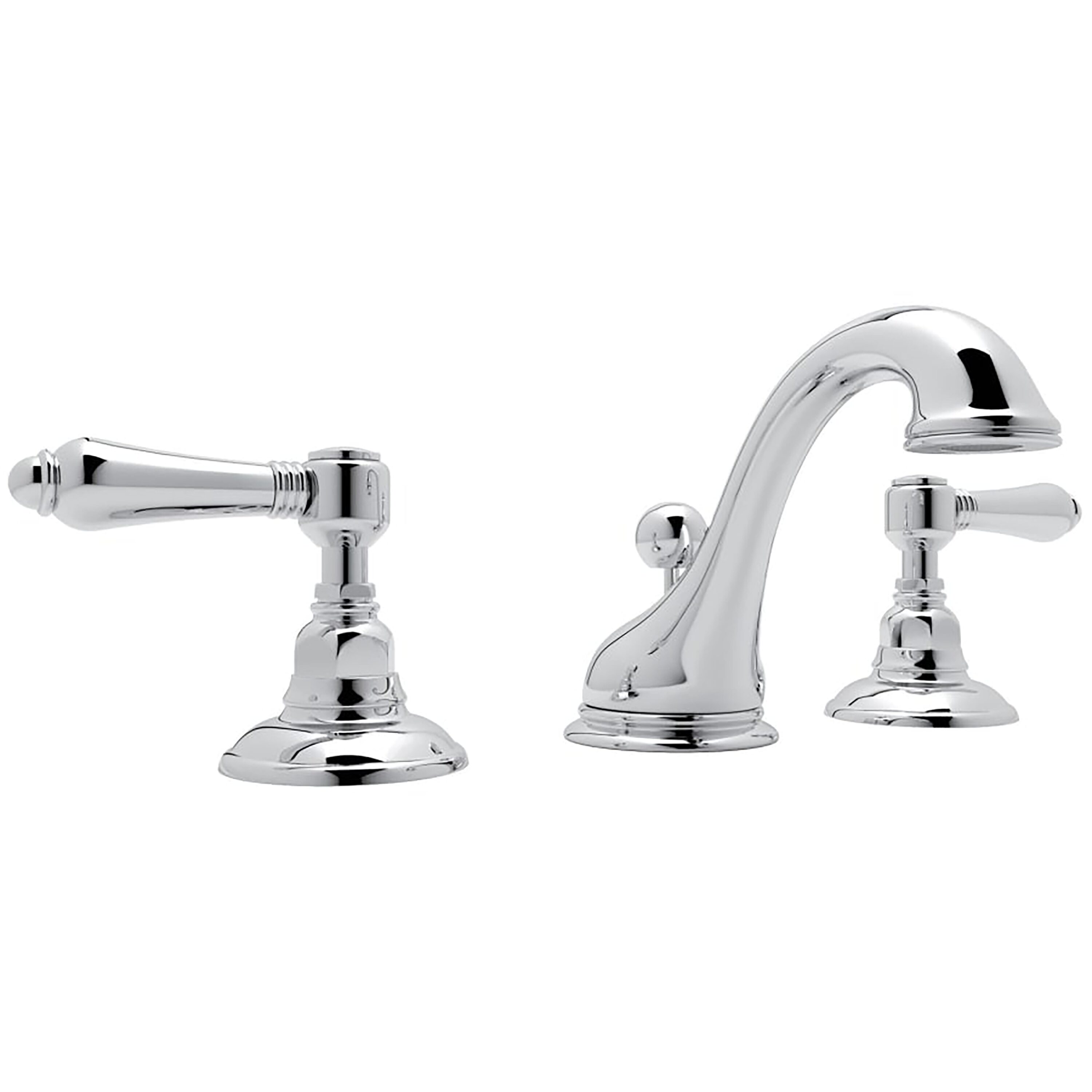 Rohl A1408LMAPC-2 Polished Chrome Widespread 2-Handle Bathroom Sink Faucet with Drain