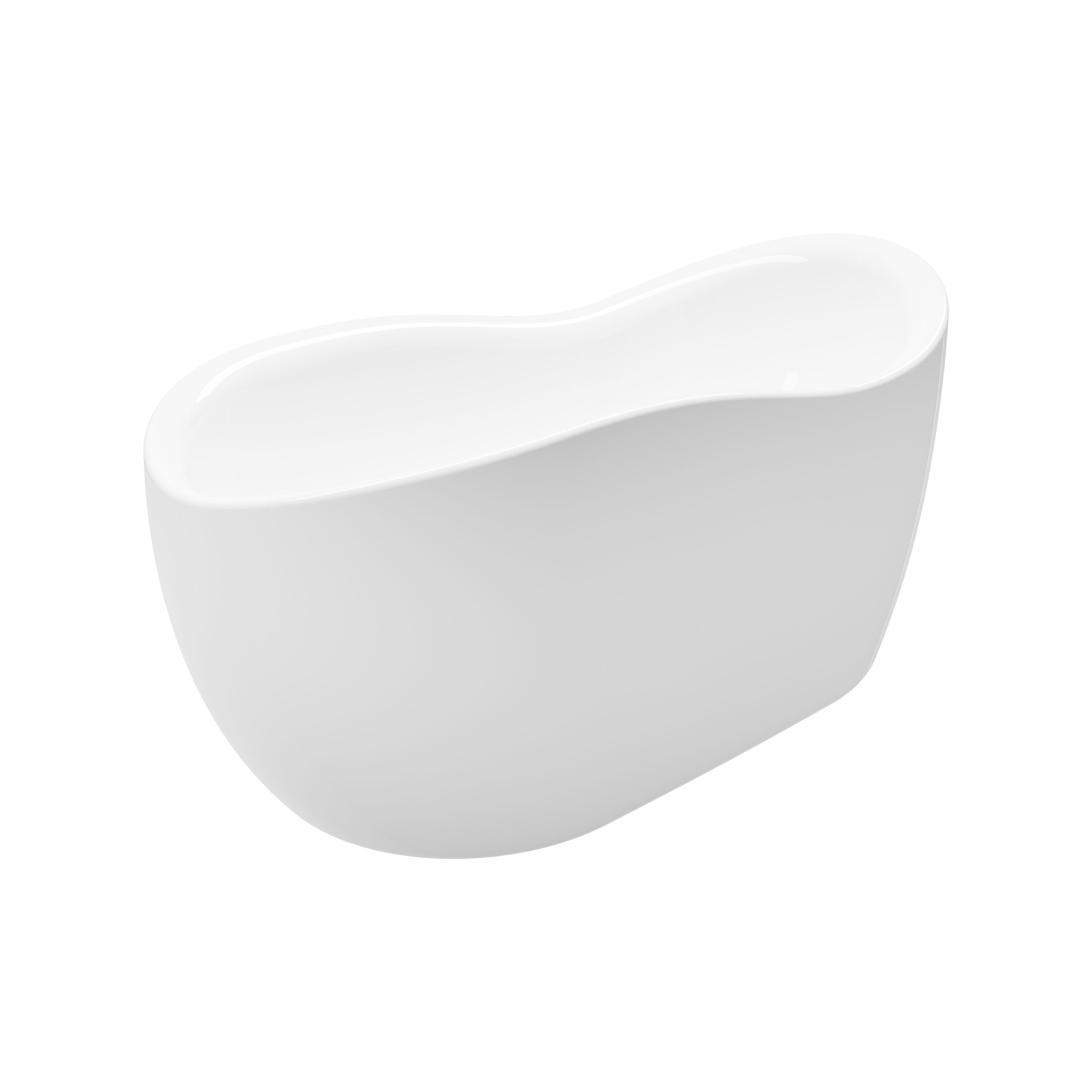 A&E Bath and Shower Contemporary-Modern 31-in x 68-in High Gloss Acrylic Oval Freestanding Soaking Bathtub with Drain (Reversible Drain) in White -  AXEL-NF