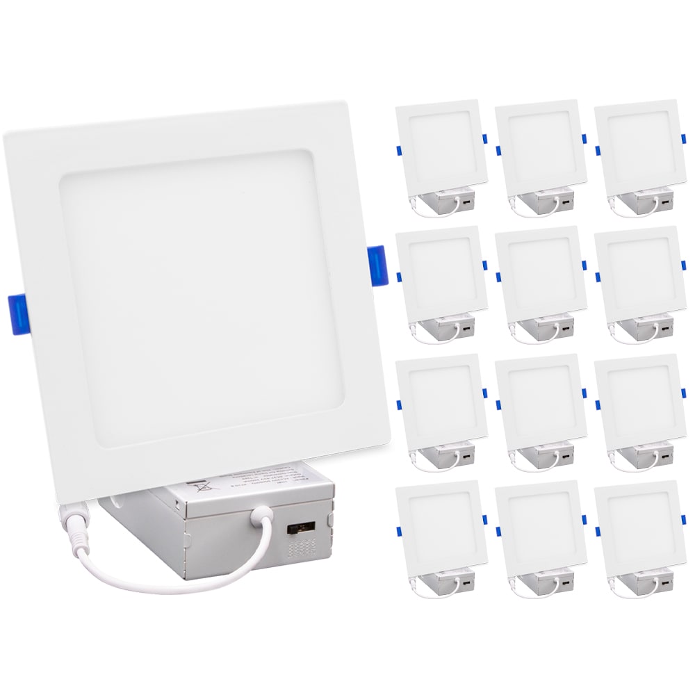 6-Inch White Aluminum Square LED Recessed Downlight