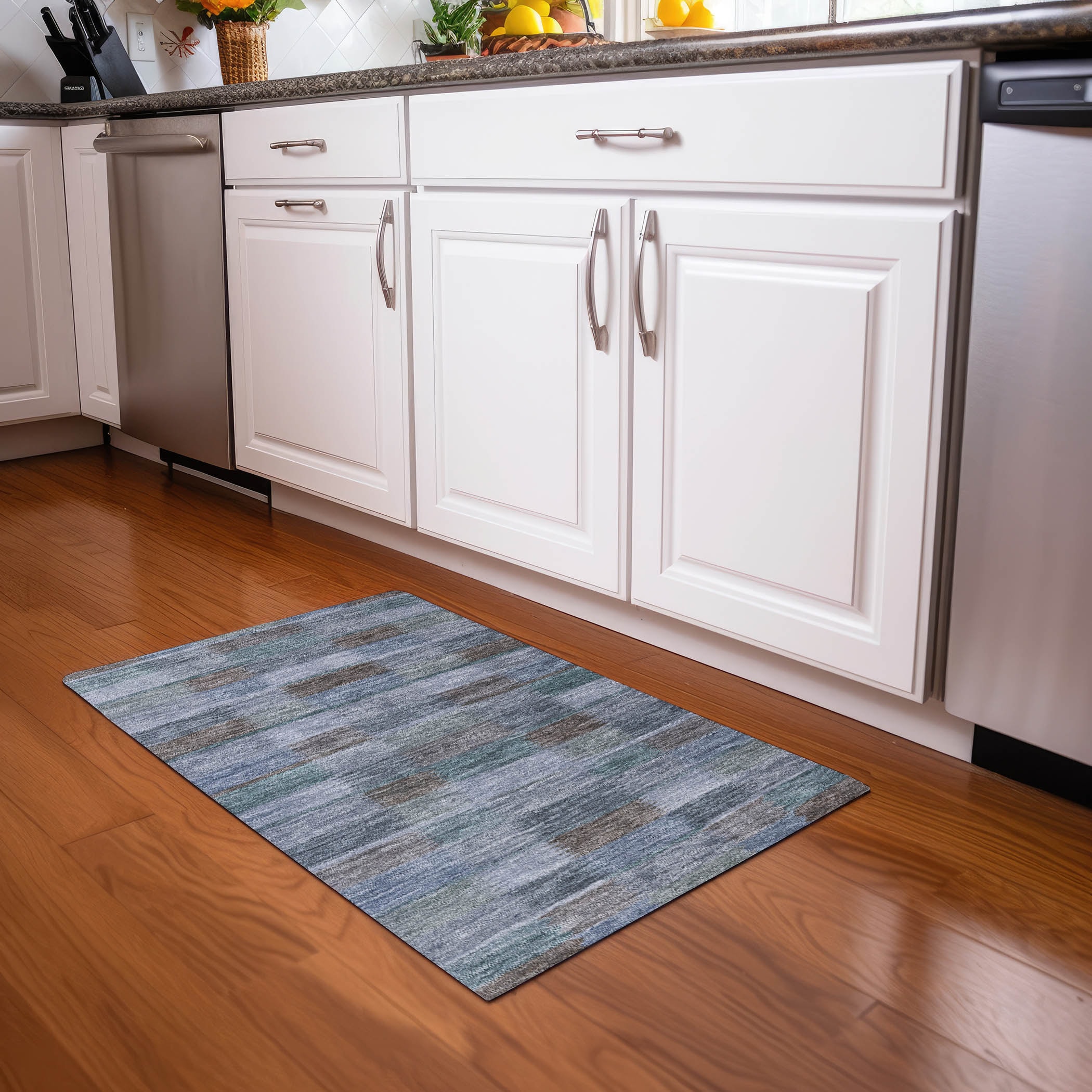 Addison Rugs ACN1628BU20X30 Chantille ACN1628BU 1 x 2 (ft) Loomed Blue Rectangular Indoor/Outdoor Machine washable Pet Friendly Area rug