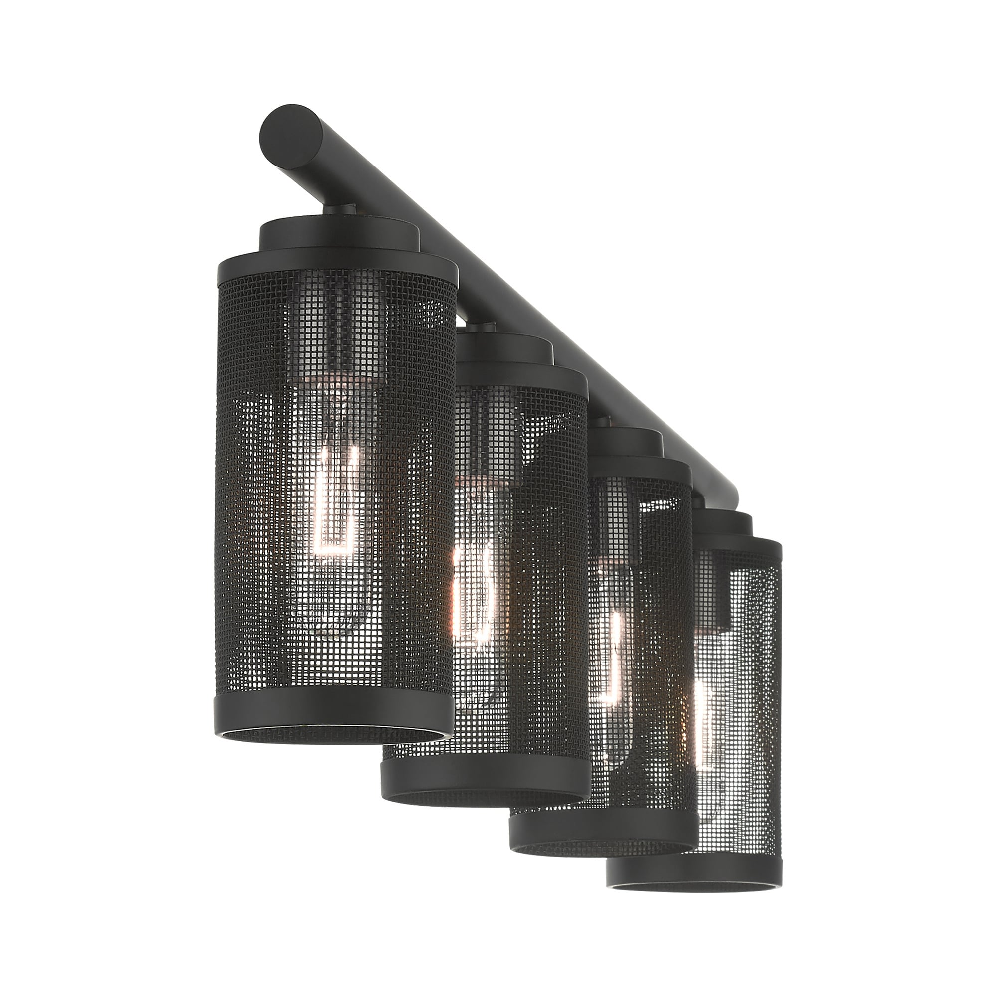 Industro Sleek 4-Light Black and Brushed Nickel Outdoor Vanity Sconce