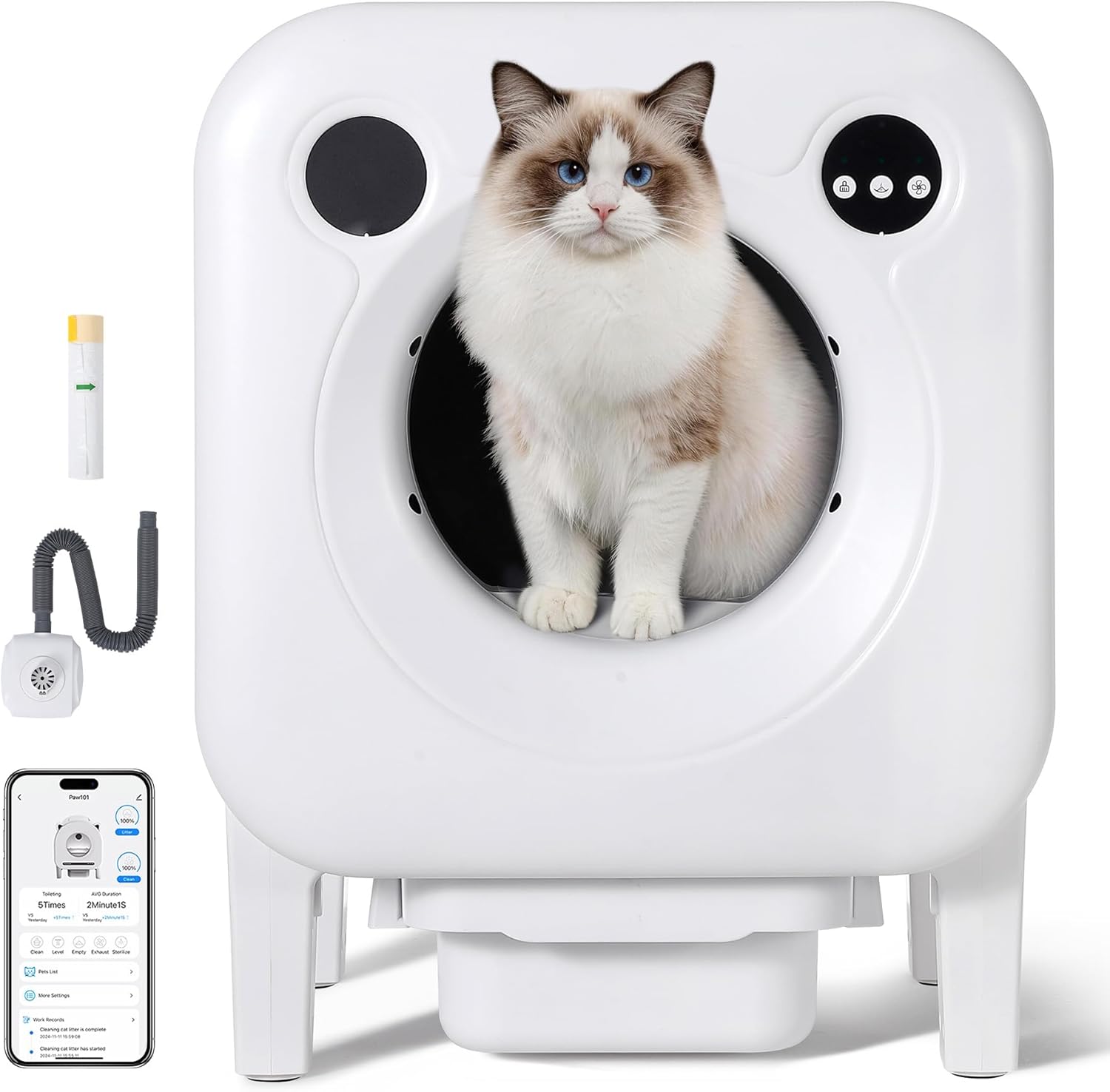 IdealHouse - Self Cleaning Cat Litter Box Automatic Smart Pet Litter Box Large Capacity for Multi...