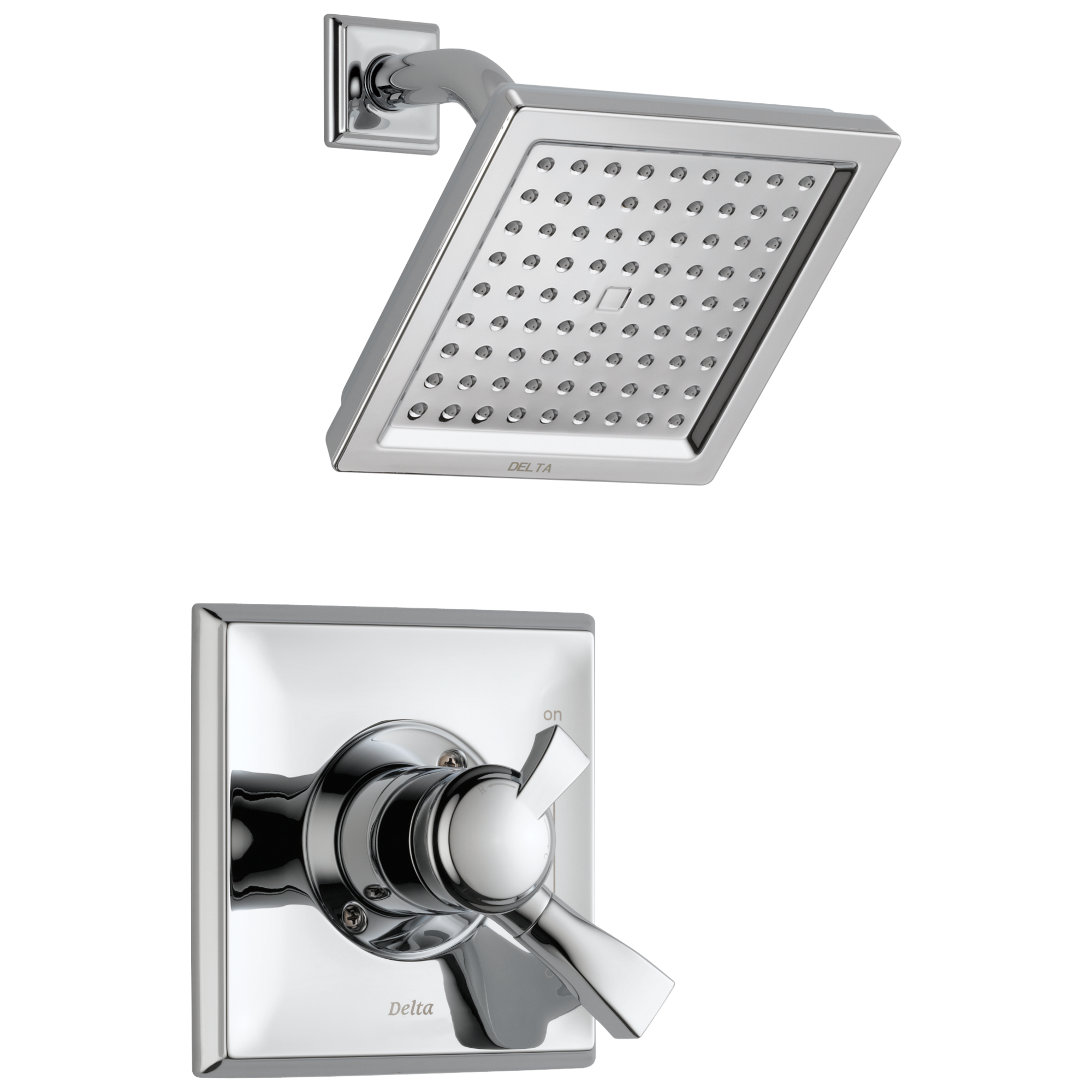 Delta T17251-WE Dryden Chrome 2-handle Single function 6.5625-Inches Square Shower Faucet