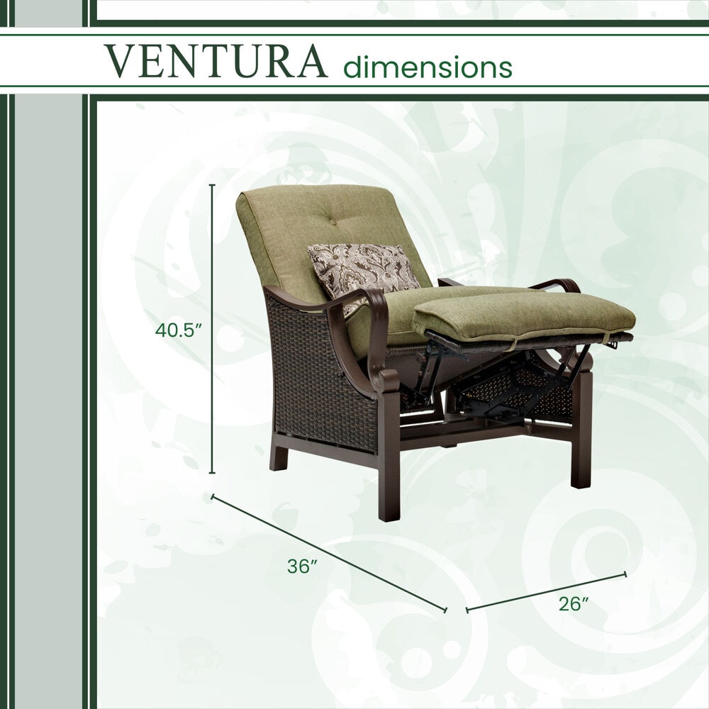 Hanover Ventura All-Weather Wicker Reclining Patio Lounge Chair