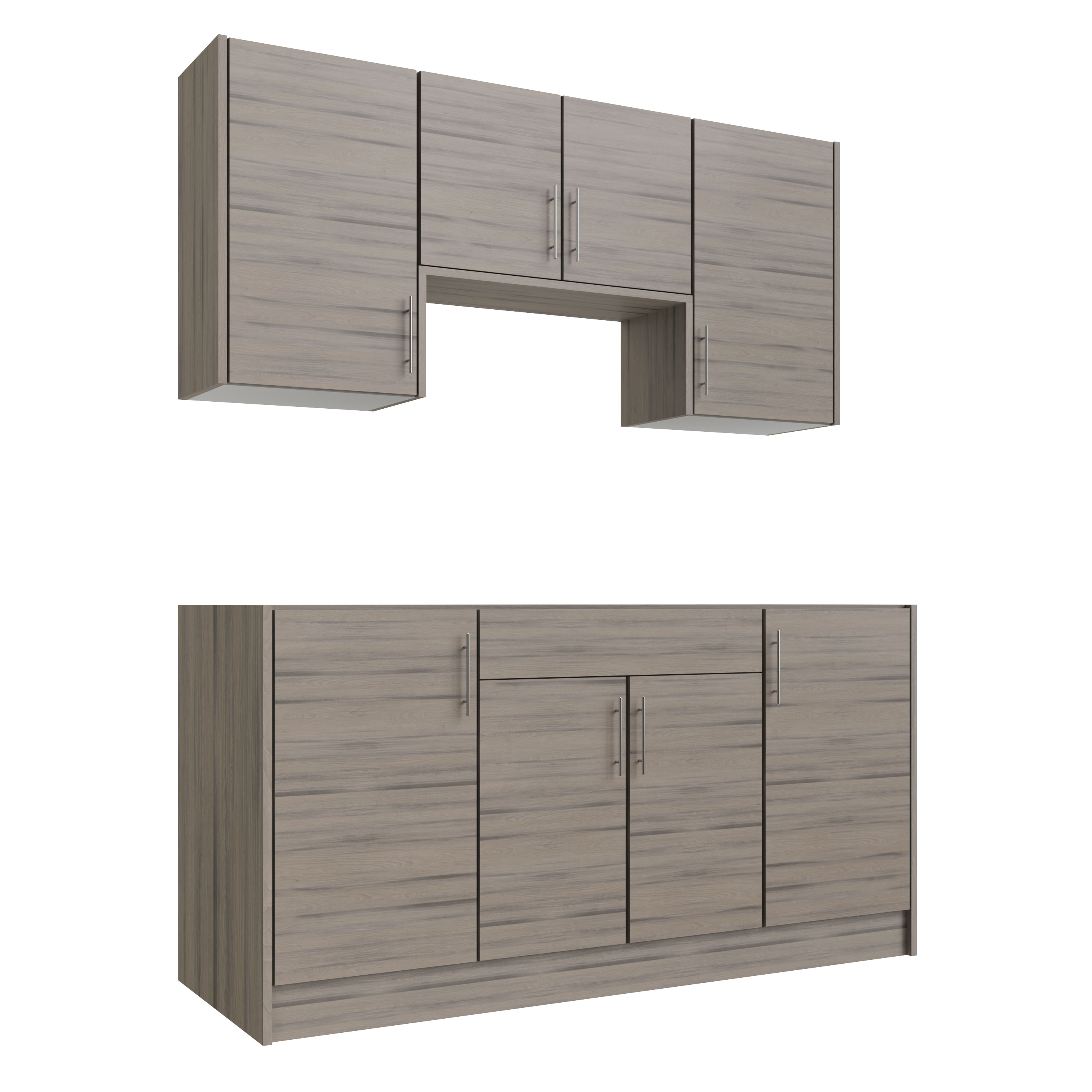 WeatherStrong WSE66WMK-MWD Miami 6 -Piece 67.25-in W x 25-in D x 84-in H Modular Outdoor Kitchen Set
