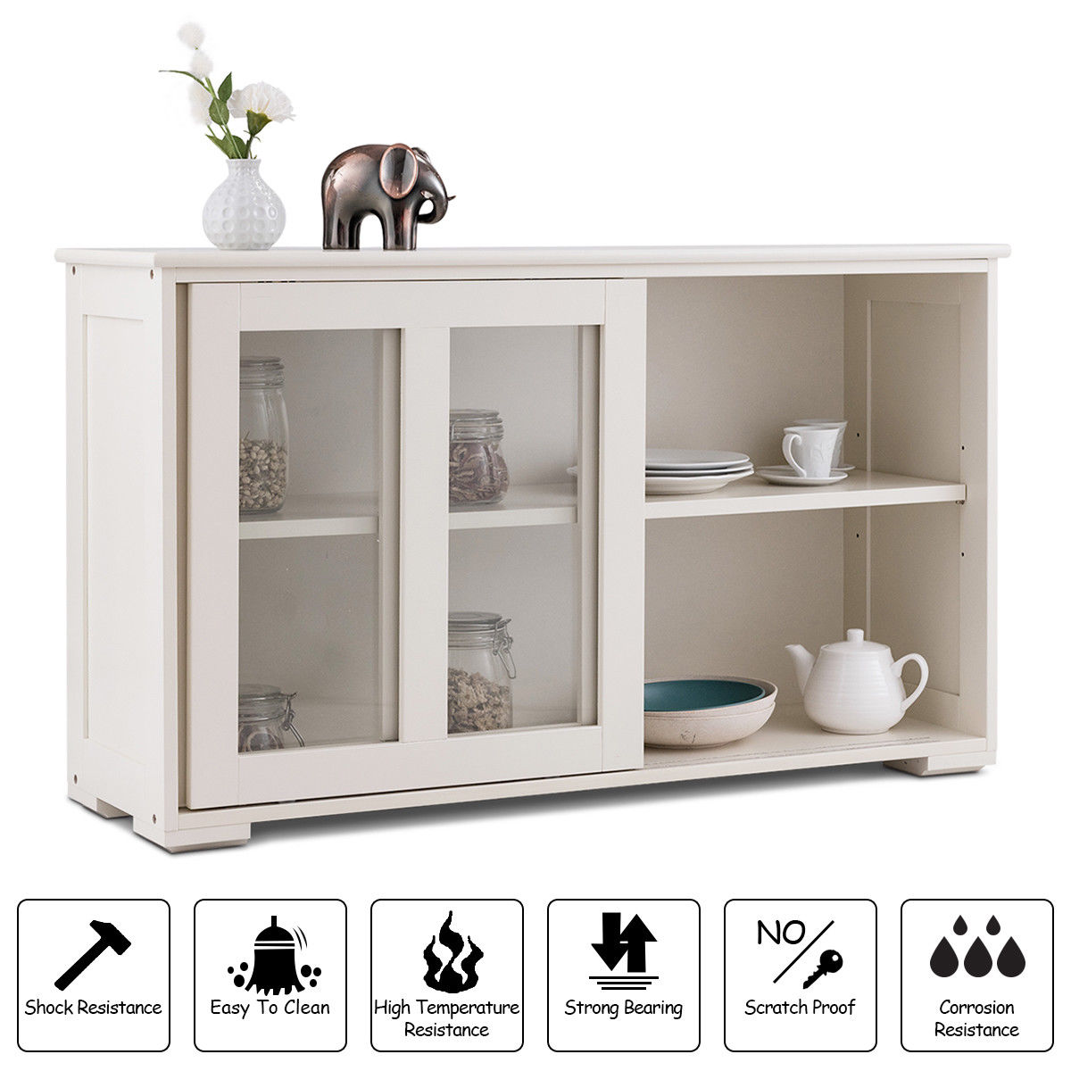 Goplus HW53867WH Dining-Kitchen-Storarge - View #5
