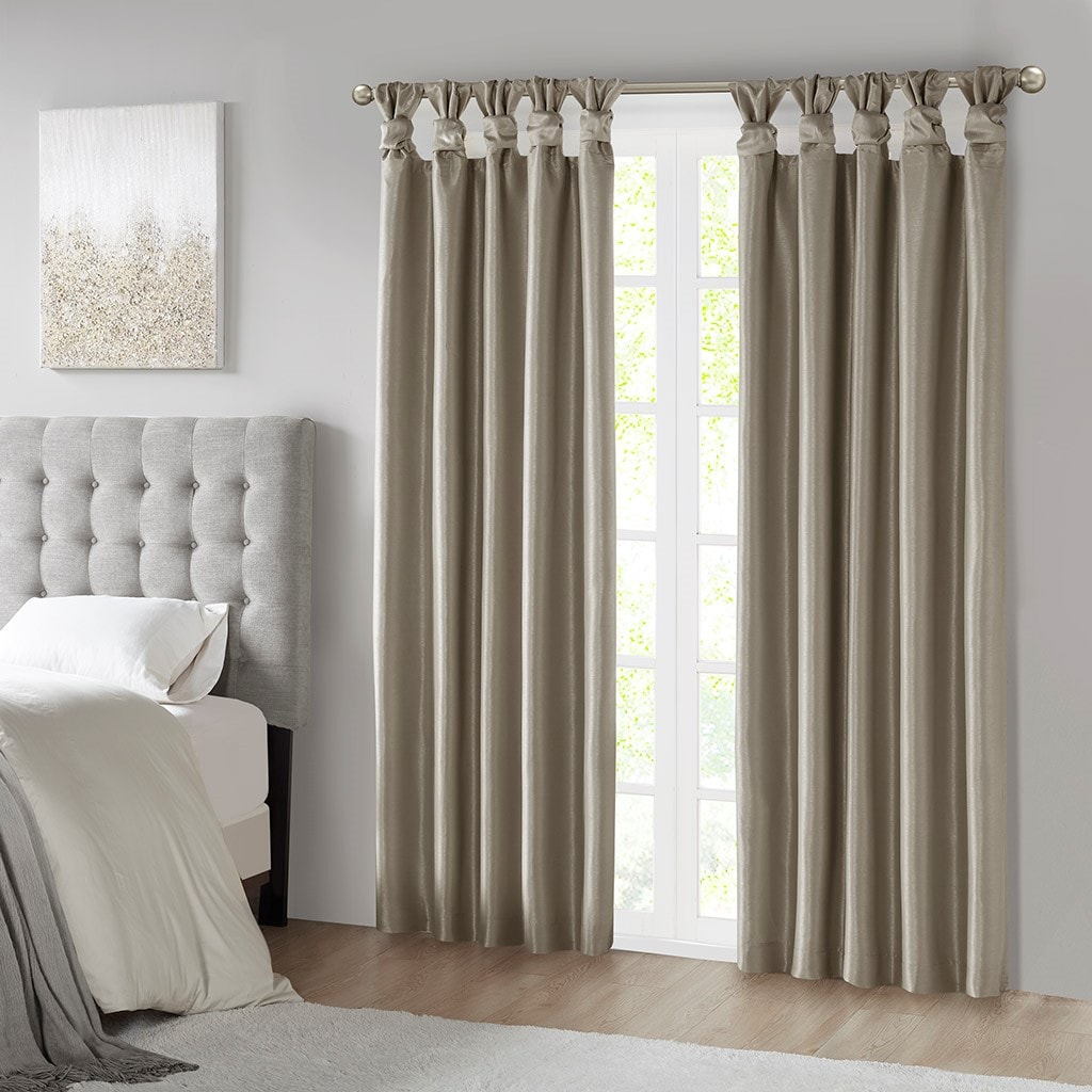 LOVMOR SF-M-B03598299 Twist Tab Total Blackout Window Curtain Panel Pewter 50x95 inch Blackout