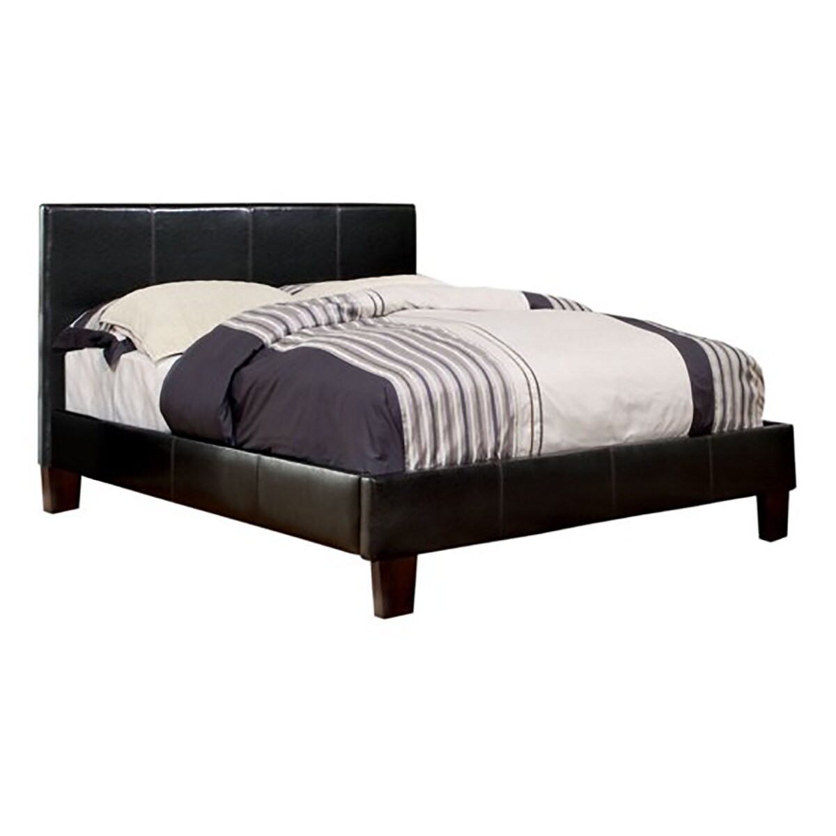 Sky Valley Espresso Queen Wood Platform Bed Leather in Brown | - Furniture of America IDF-7008EX-Q