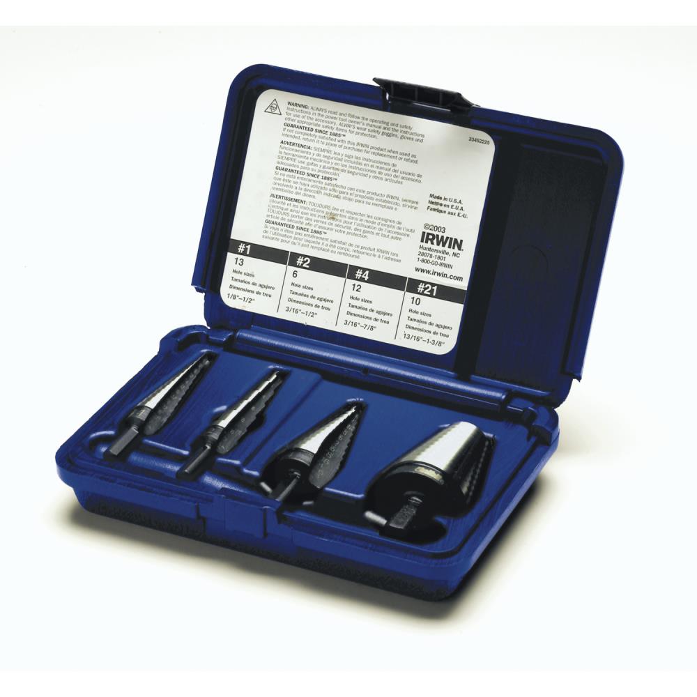 IRWIN 10225 UNIBIT 4 -Piece 1/4-in 41 -Step Drill Bit Set ( 1/4-in to 1-3/8-in )