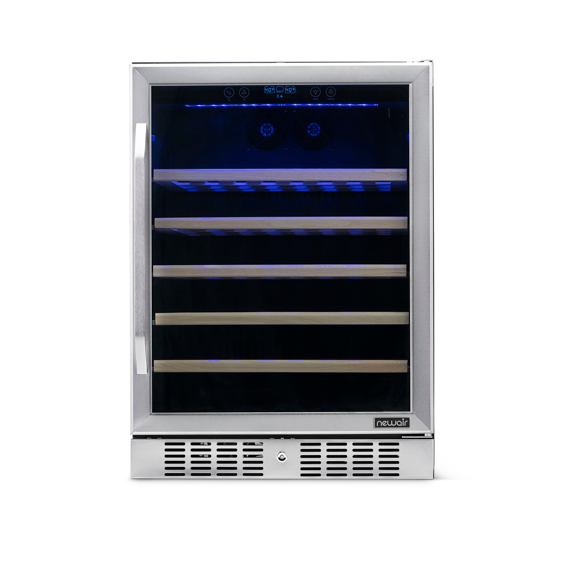 NewAir - 52-Bottle Wine Cooler - Stainless Steel