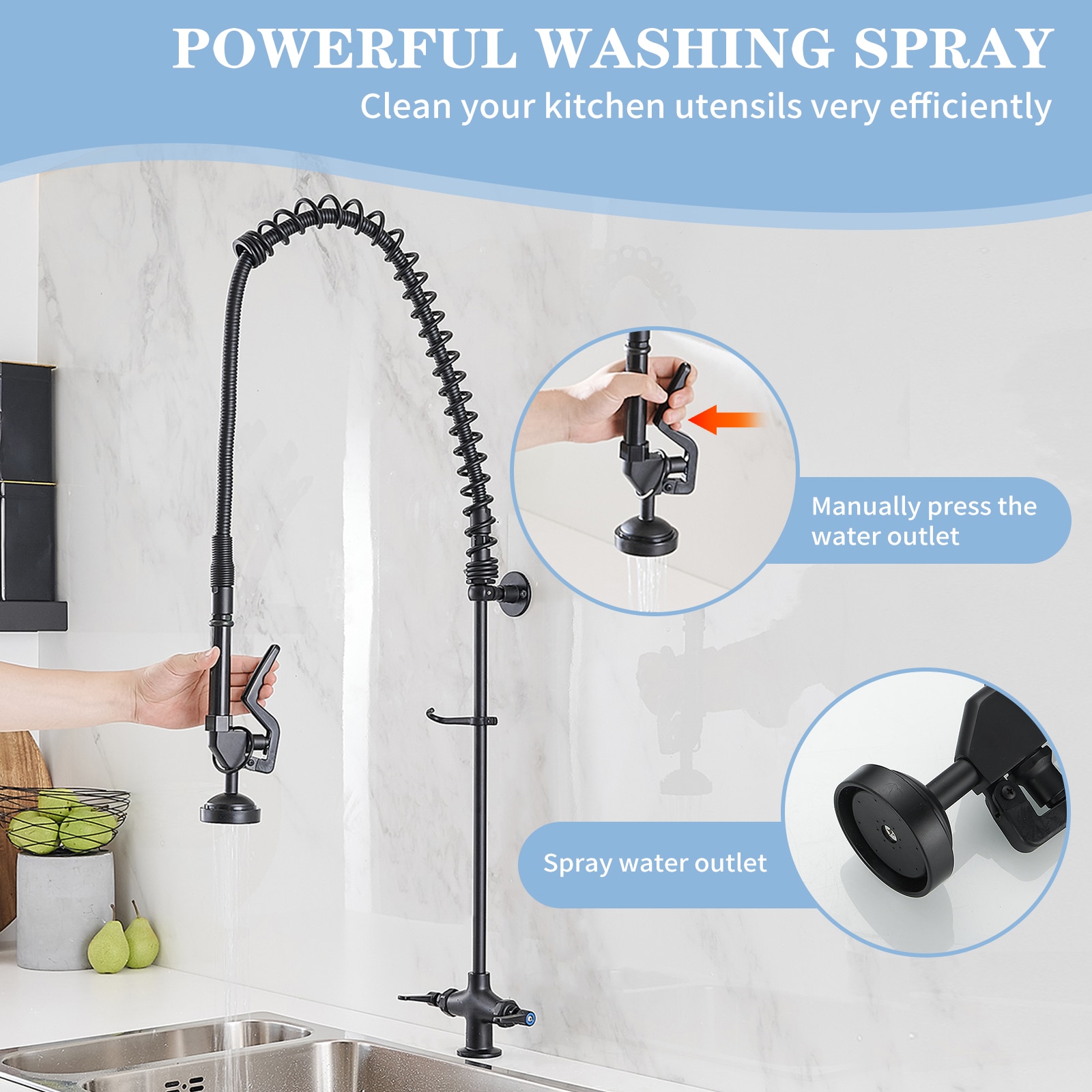 BWE A-94261-BLACK Kitchen-Faucets - View #2