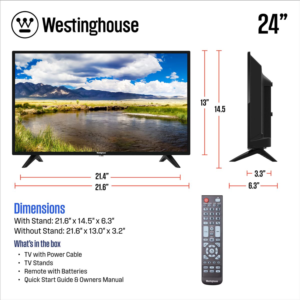 Westinghouse HX1201 24-in 720P LED Indoor Use Only Flat Screen HDTV WD24HX1201 Sansujyuku sansujyuku.com