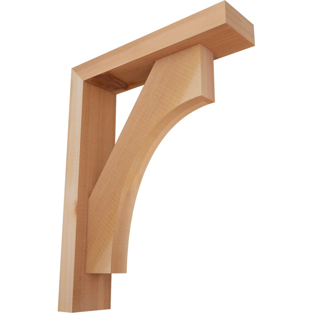 Ekena Millwork 1464406 Westlake Block Smooth Bracket with Offset Brace 3-1/2-in x 14-in x 18-in Western red cedar Brown Wood Standard bracket