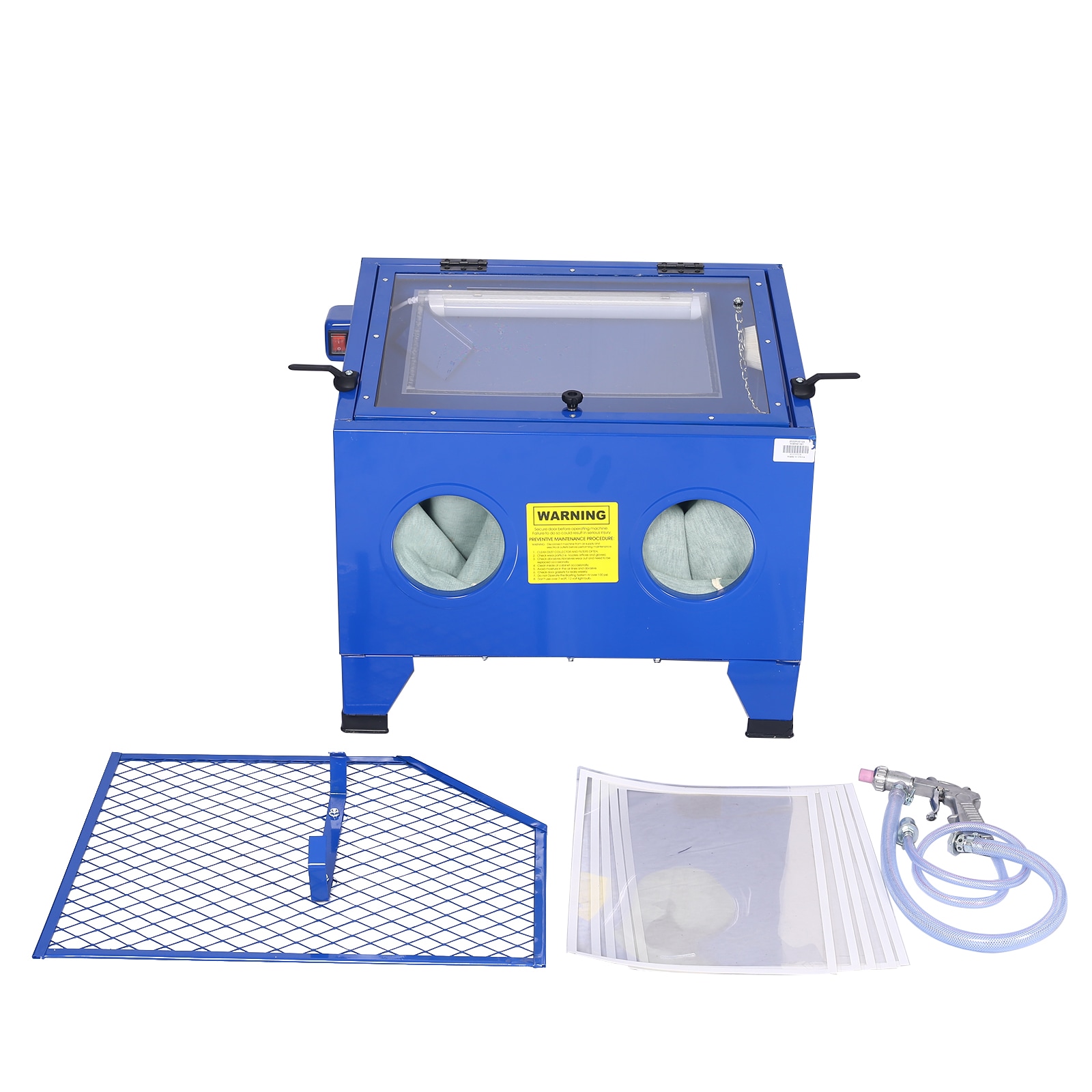 Siavonce Bench Top Portable Sand Blaster Cabinet Kit, 1 HP, 19-in x 25-in x 19-in, Blue ZX-107355 Sansujyuku sansujyuku.com