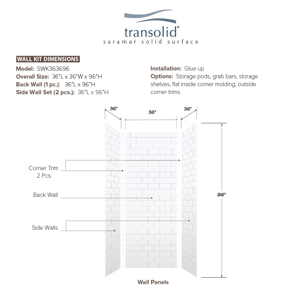 Transolid SWK363696-21 Shower-Wall-Surrounds - View #2