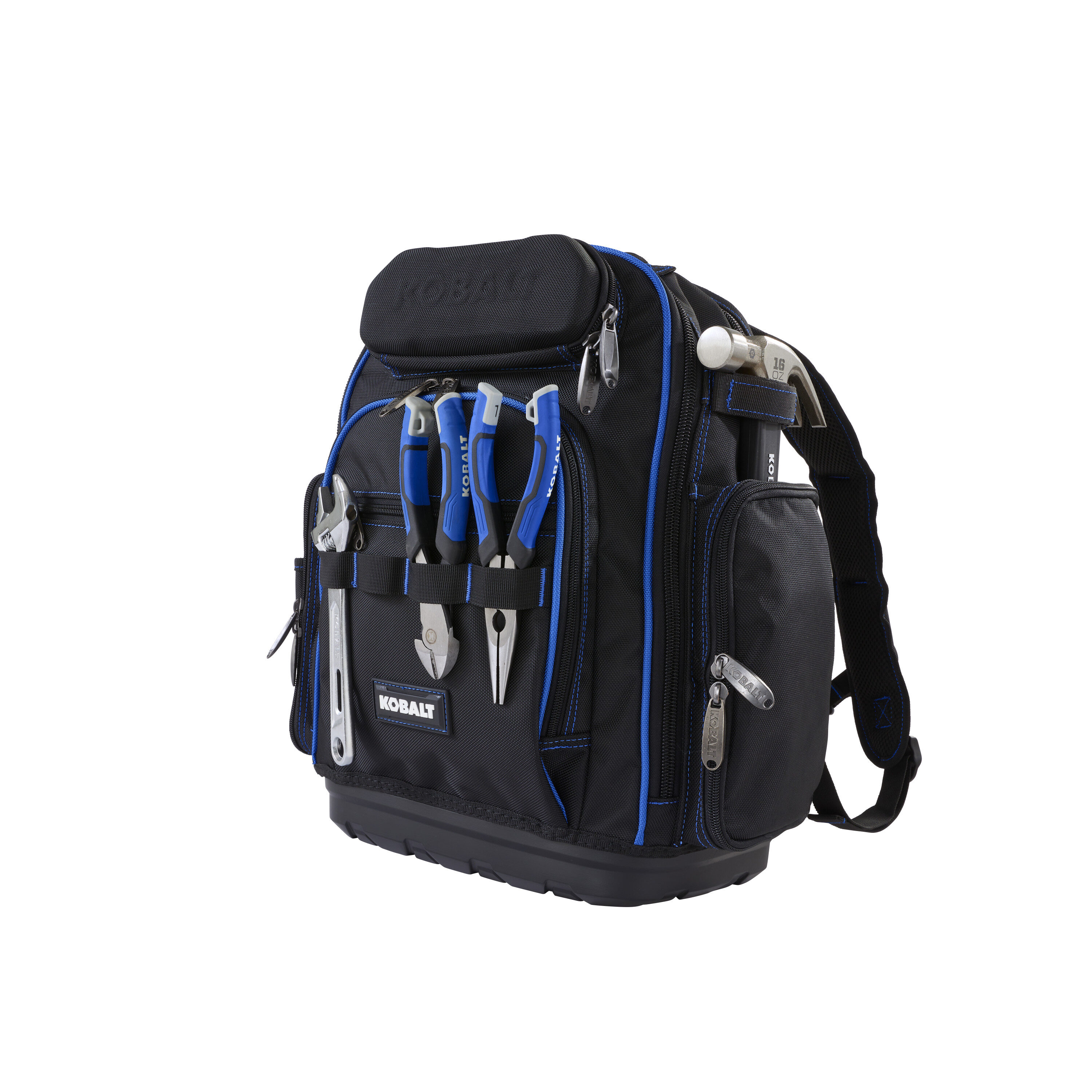 Blue Polyester 18-in Zippered Backpack in Black | - Kobalt KB-66D