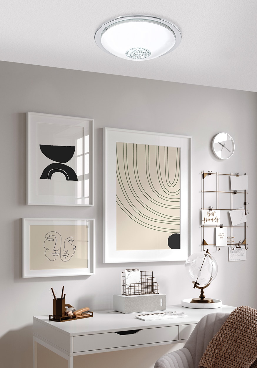 Chrome Glass LED Bowl Flush Mount Light