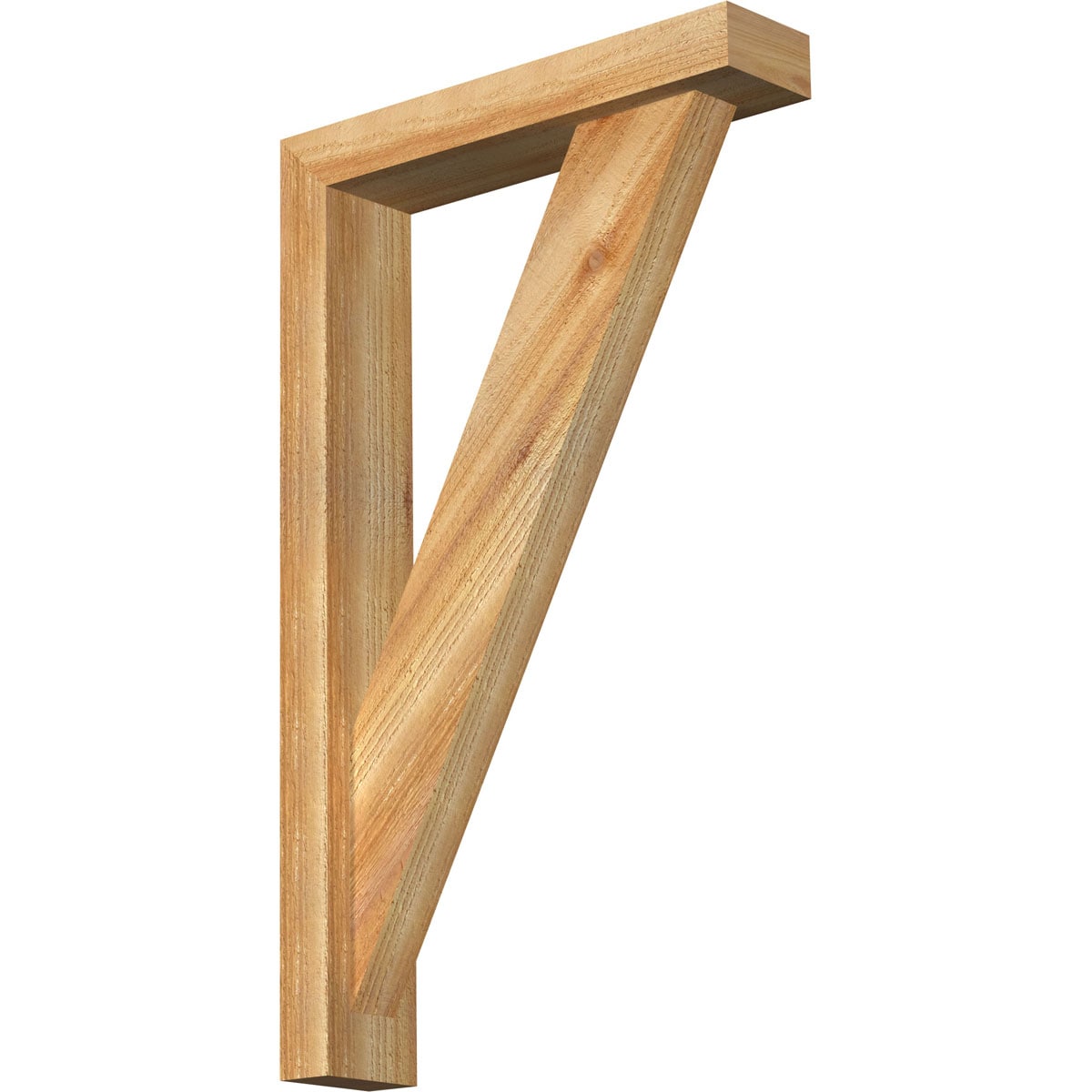 Ekena Millwork 1464715 Traditional block rough sawnbracket with offset brace 4-in x 18-in x 30-in Western red cedar Brown Wood Standard bracket