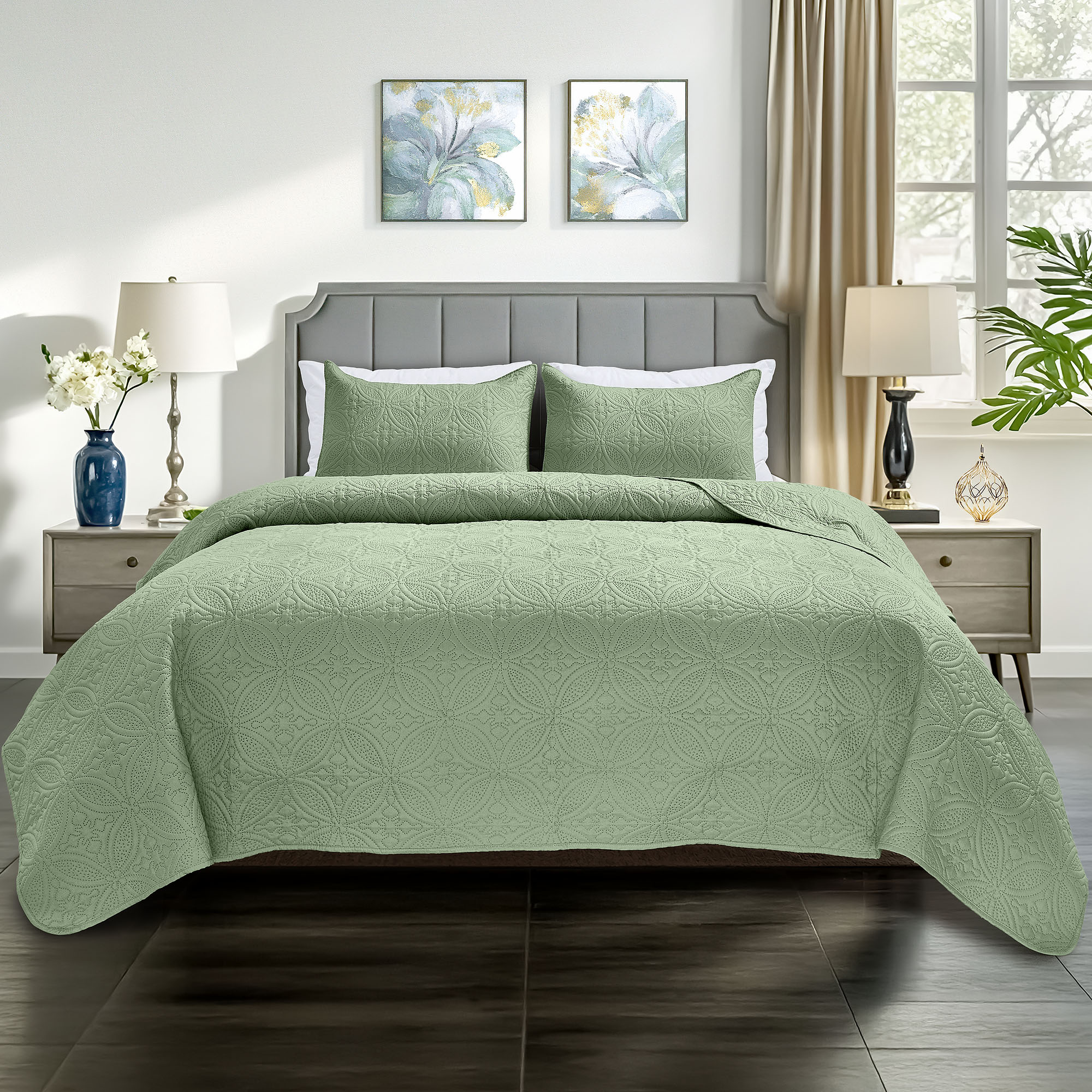 JEAREY JE-SDJH4-WH-CK 4 -Piece White California king Duvet cover Set