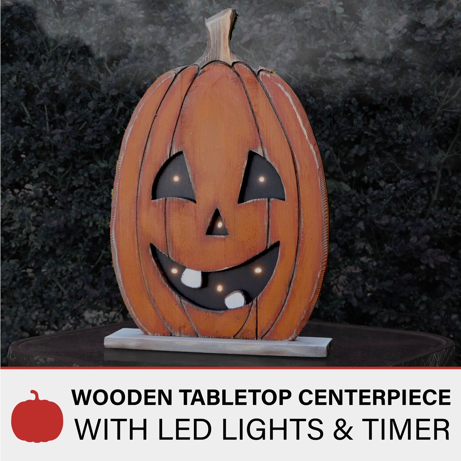 Haunted Hill Farm HHWOODPMP-1OR1 Table-Halloween-Decor - View #2