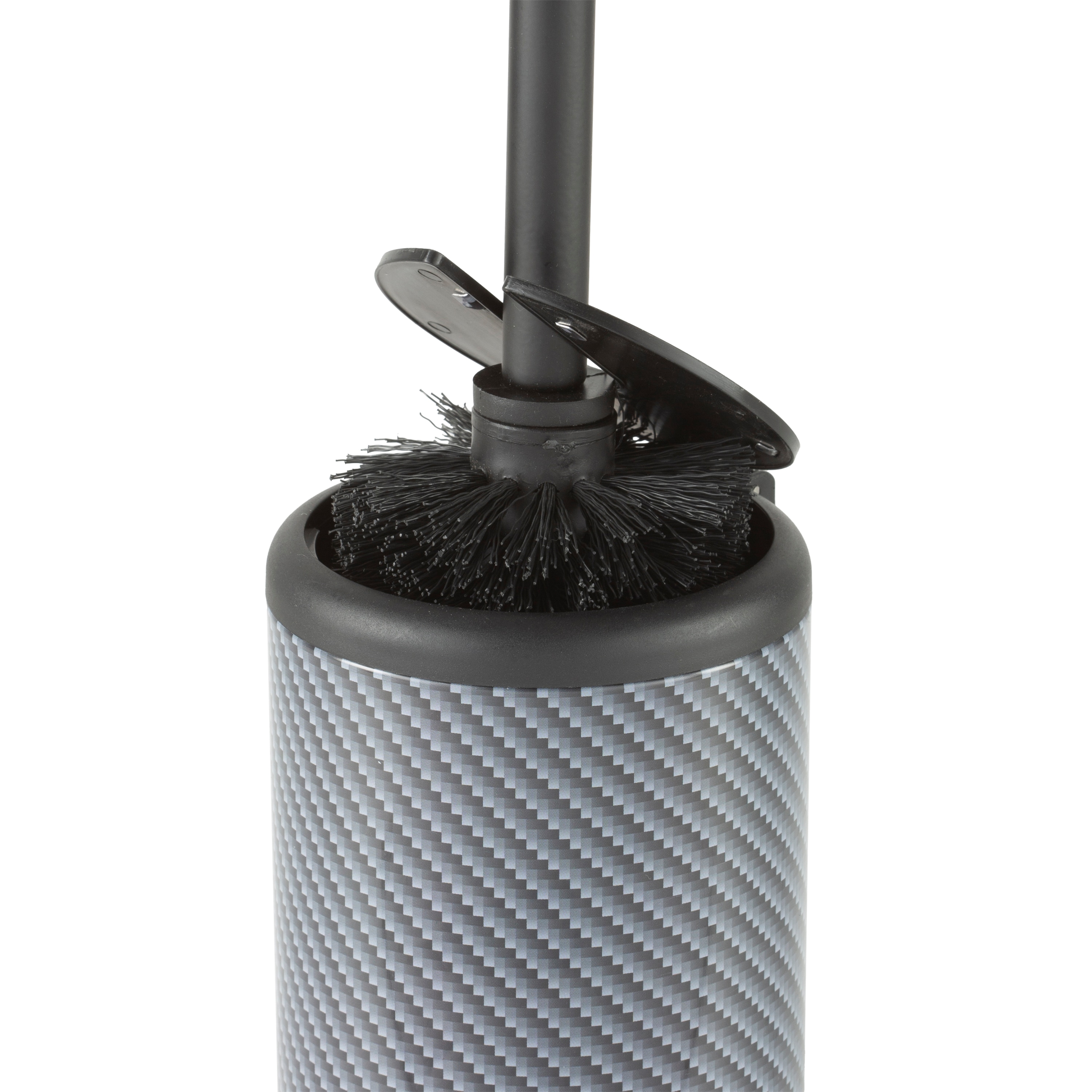 Black Stainless Steel Toilet Brush with Self Closing Lid
