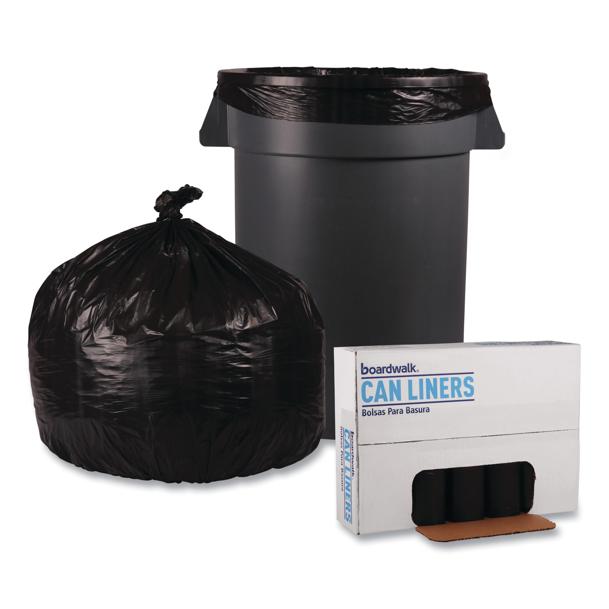 Boardwalk 33-Gallons Black Plastic Can Twist Tie Trash Bag (200-Count ...