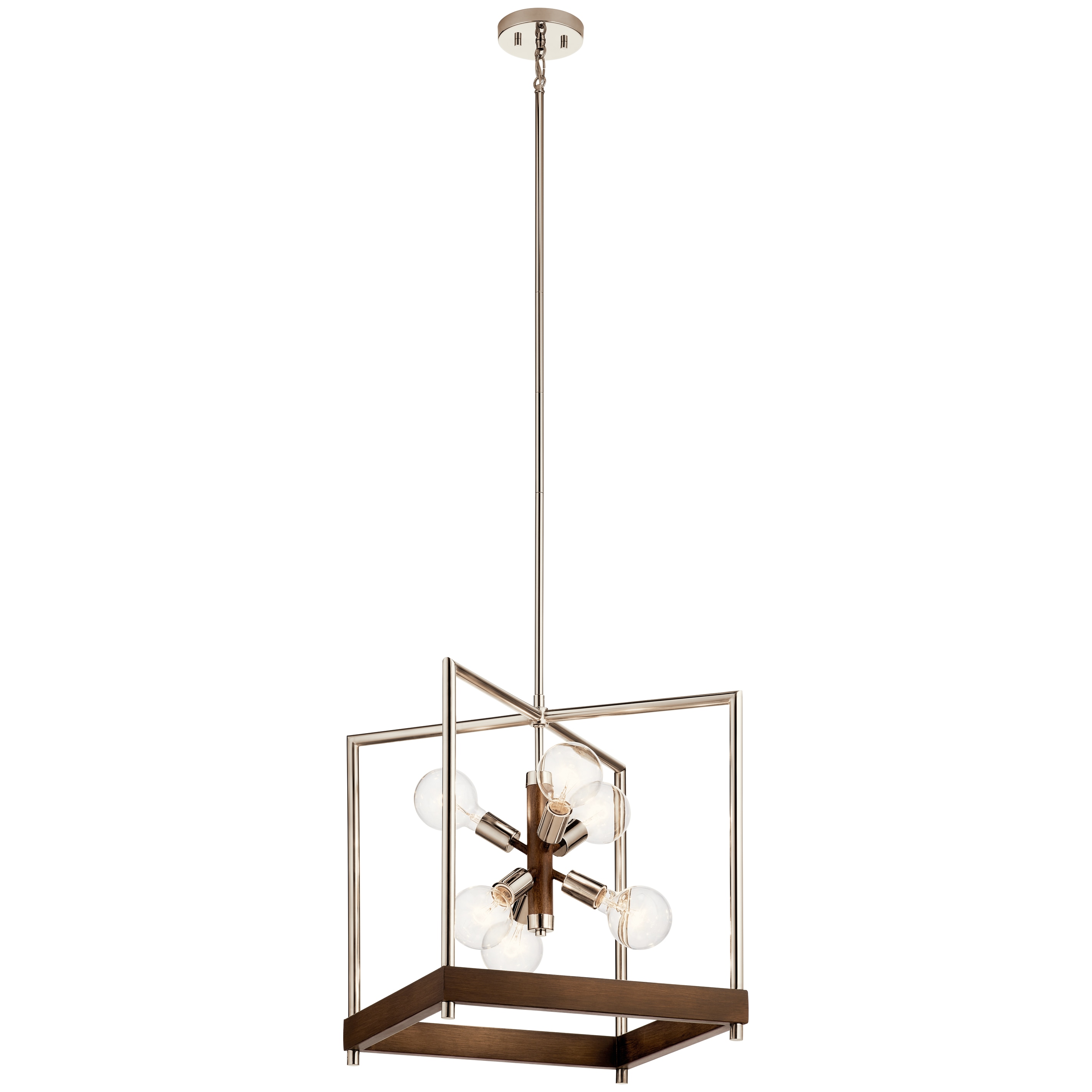 Kichler Tanis 6-Light Distressed Antique Gray Farmhouse Sputnik Medium Hanging Pendant Light