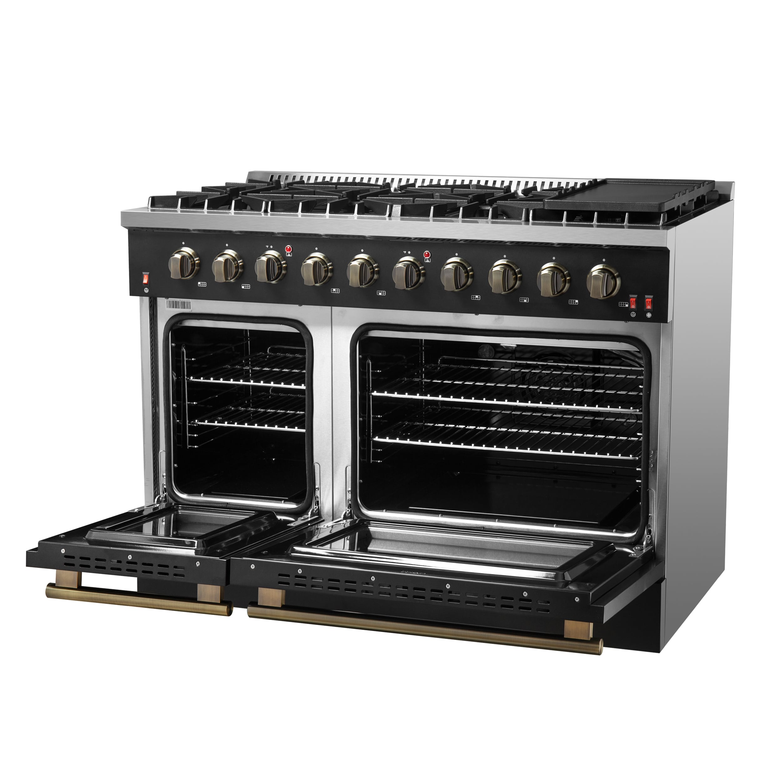 FORNO FFSGS6244-48BLK Double-Oven-Gas-Ranges - View #6