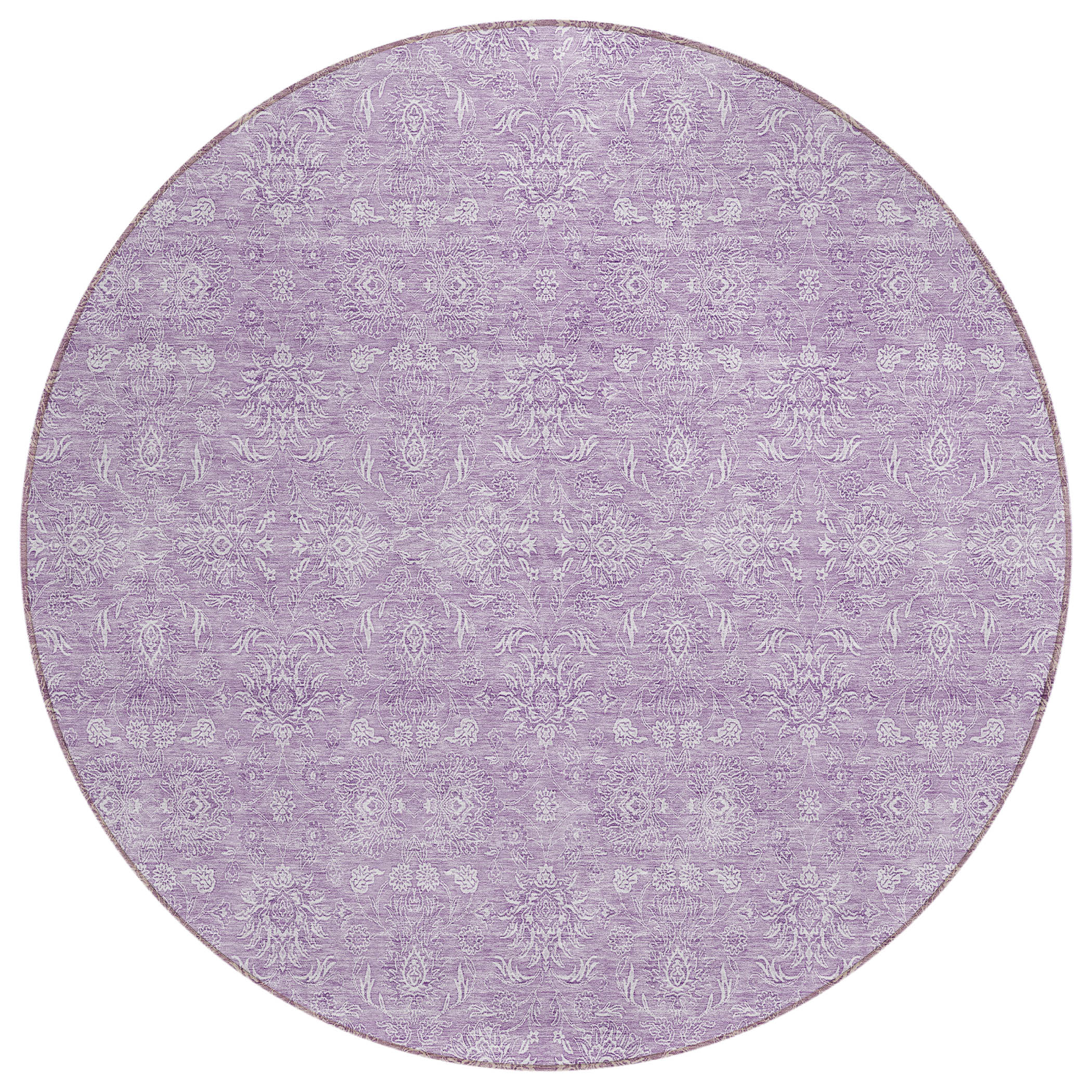Addison Rugs ACN703LV8RO Chantille ACN703LV 8 x 8 (ft) Polyester Lavender Round Indoor/Outdoor Geometric Machine washable Area rug