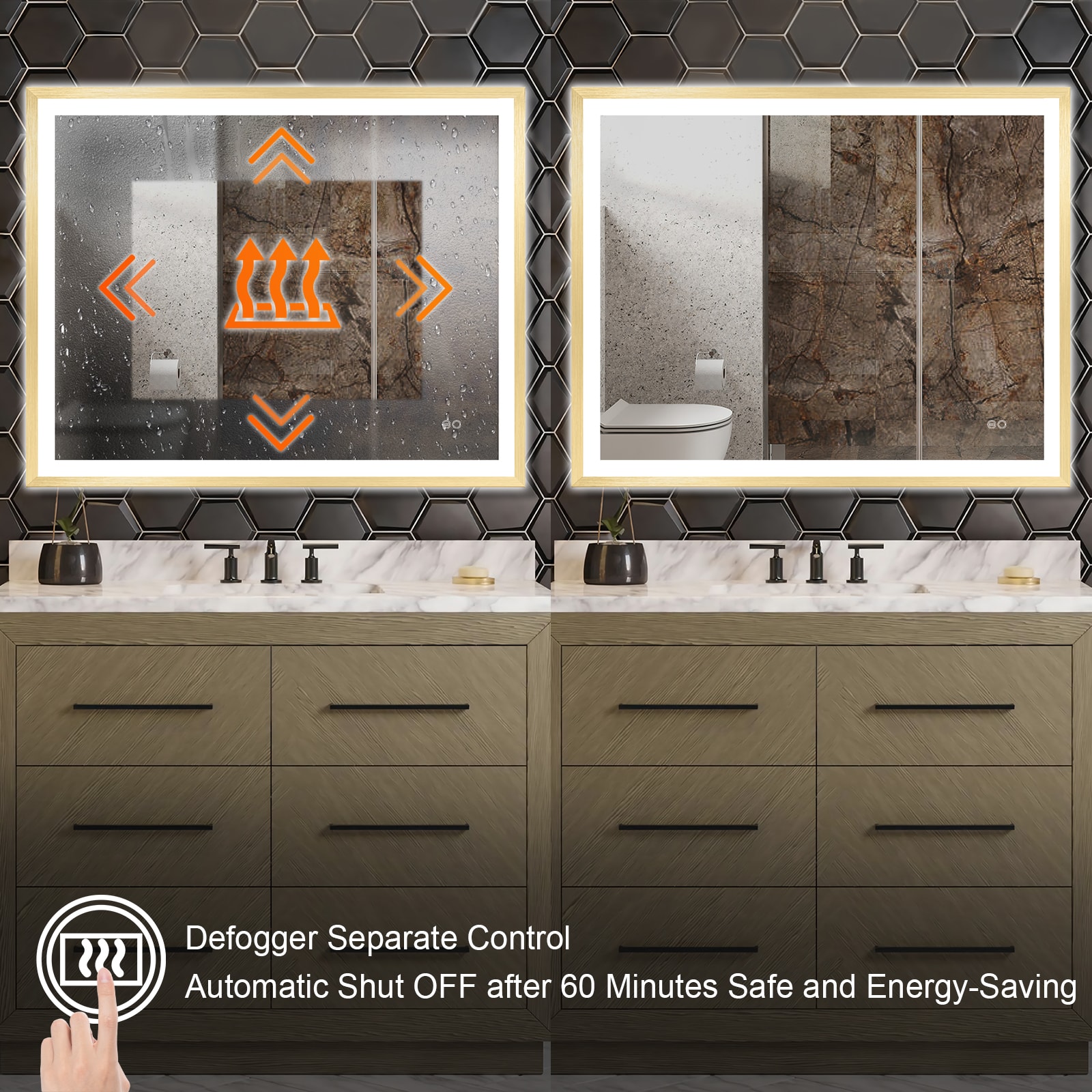 Forclover MRE-6F4032GD Framed-Bath-Mirrors - View #6