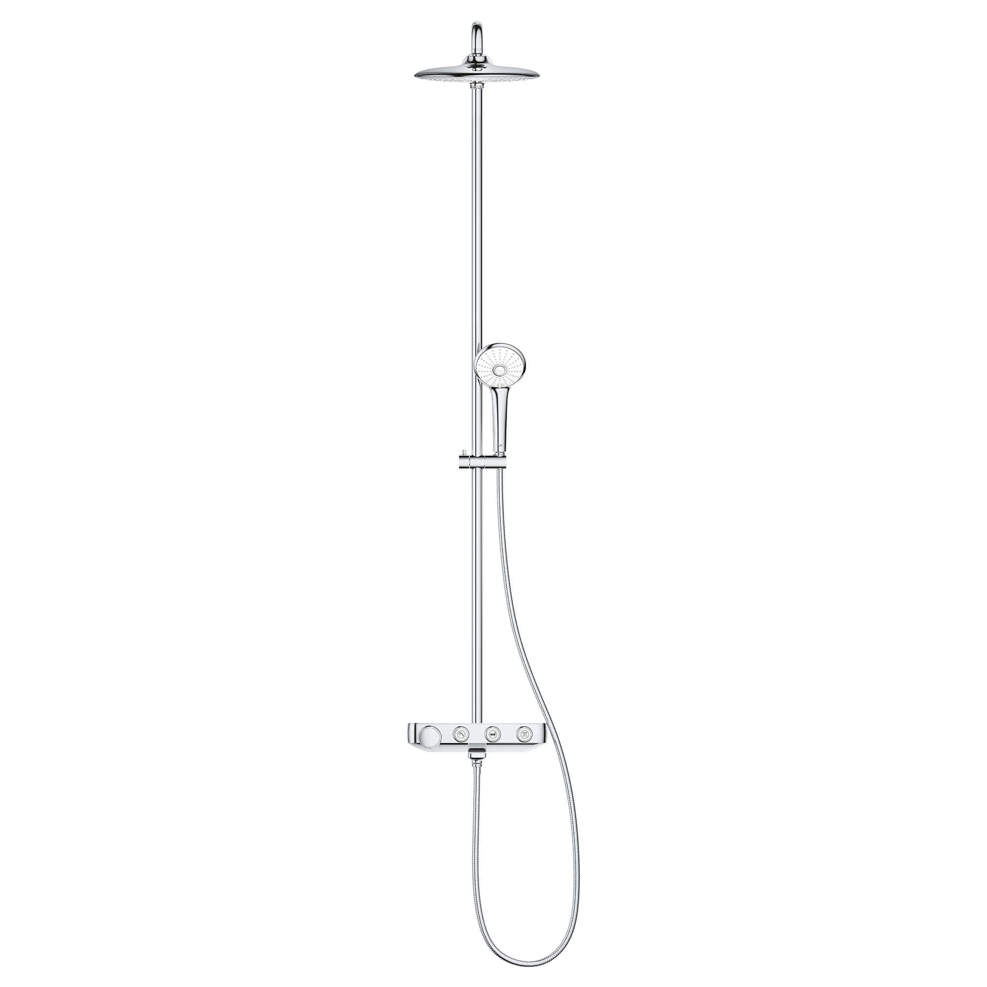 tegel glans Identiteit GROHE Chrome Dual Head Shower Bar System with 2-way Diverter in the Shower  Systems department at Lowes.com