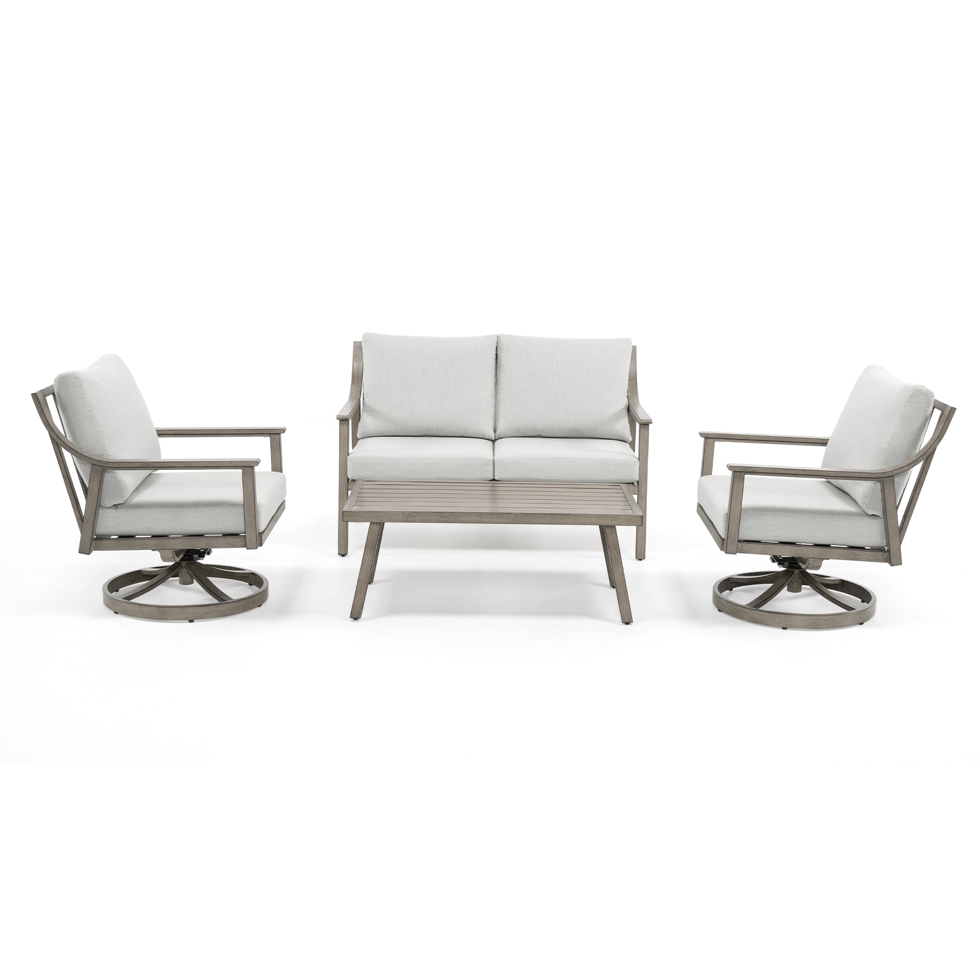  EL-SF4-GG-D3-WL3 4 -Piece Patio Conversation Set with Gray Cushions