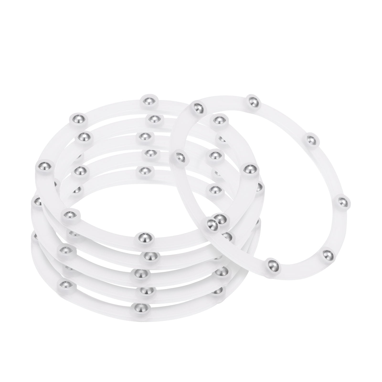 Unique Bargains 4inch Rotating Swivel Stand with Steel Ball Bearings Annular Lazy Susan Base Turntable for Kitchen Corner Cabinets 98 x 82mm White 6pcs