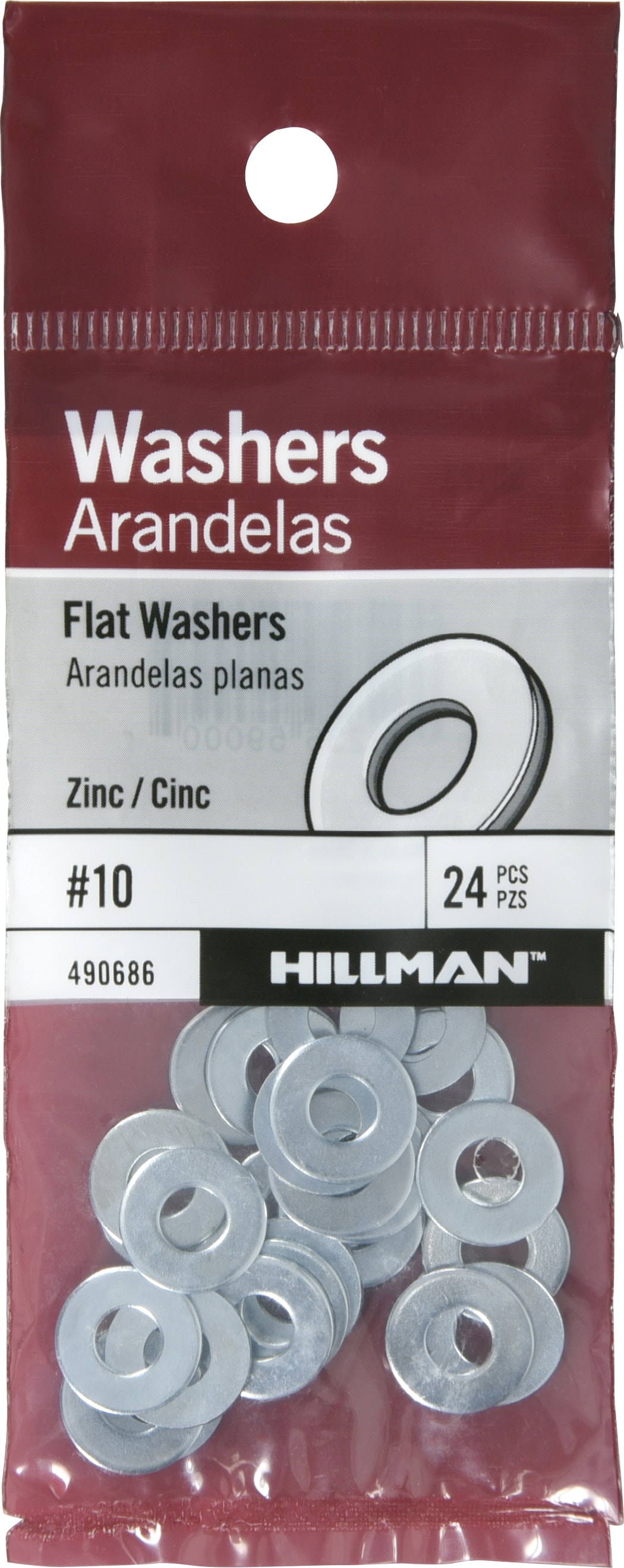 Hillman Zinc Plated Standard Flat Washer 24 Count In The Flat Washers Department At