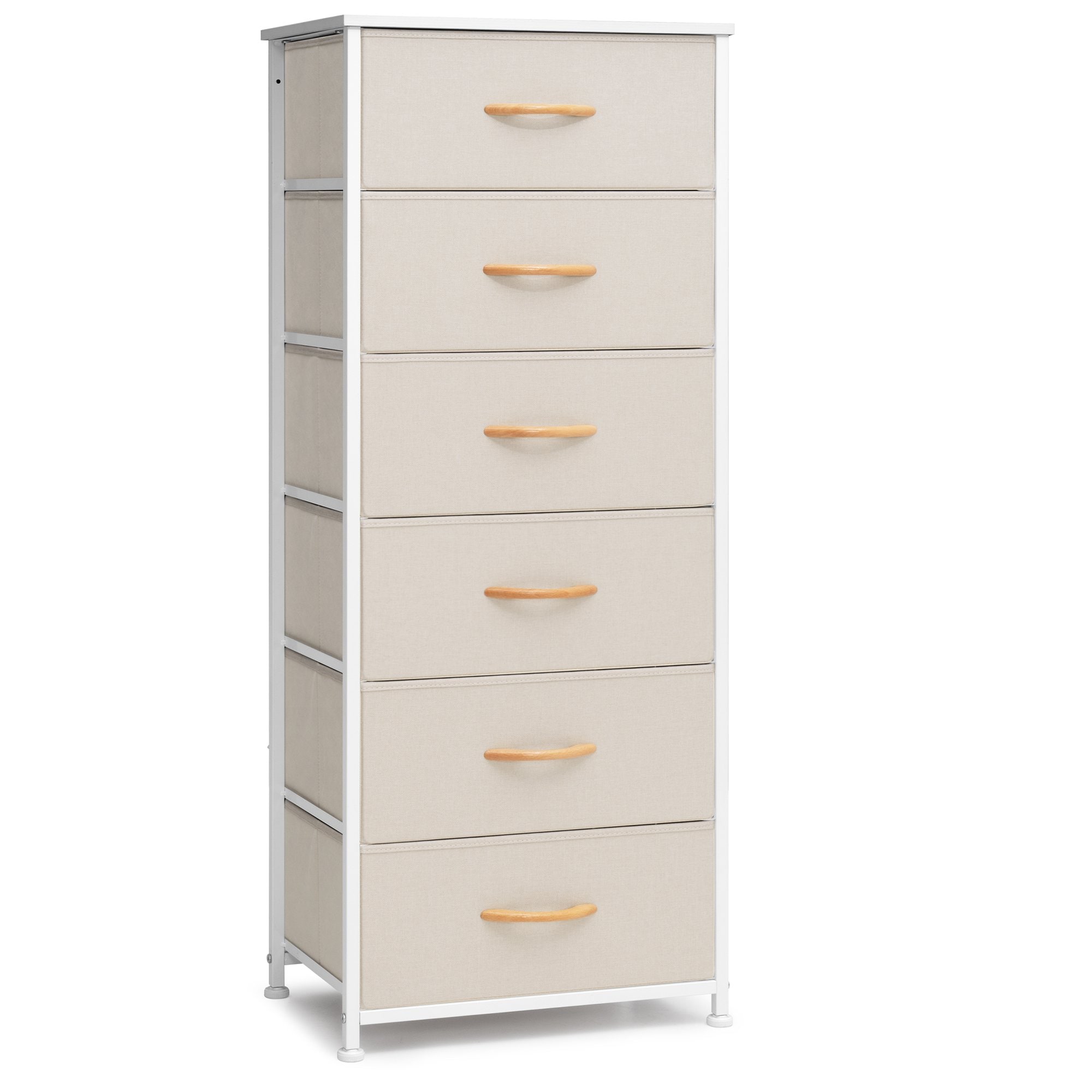 CloudFly CL-HD013BEI Dresser storage tower Beige 6 -Drawer Standard dresser