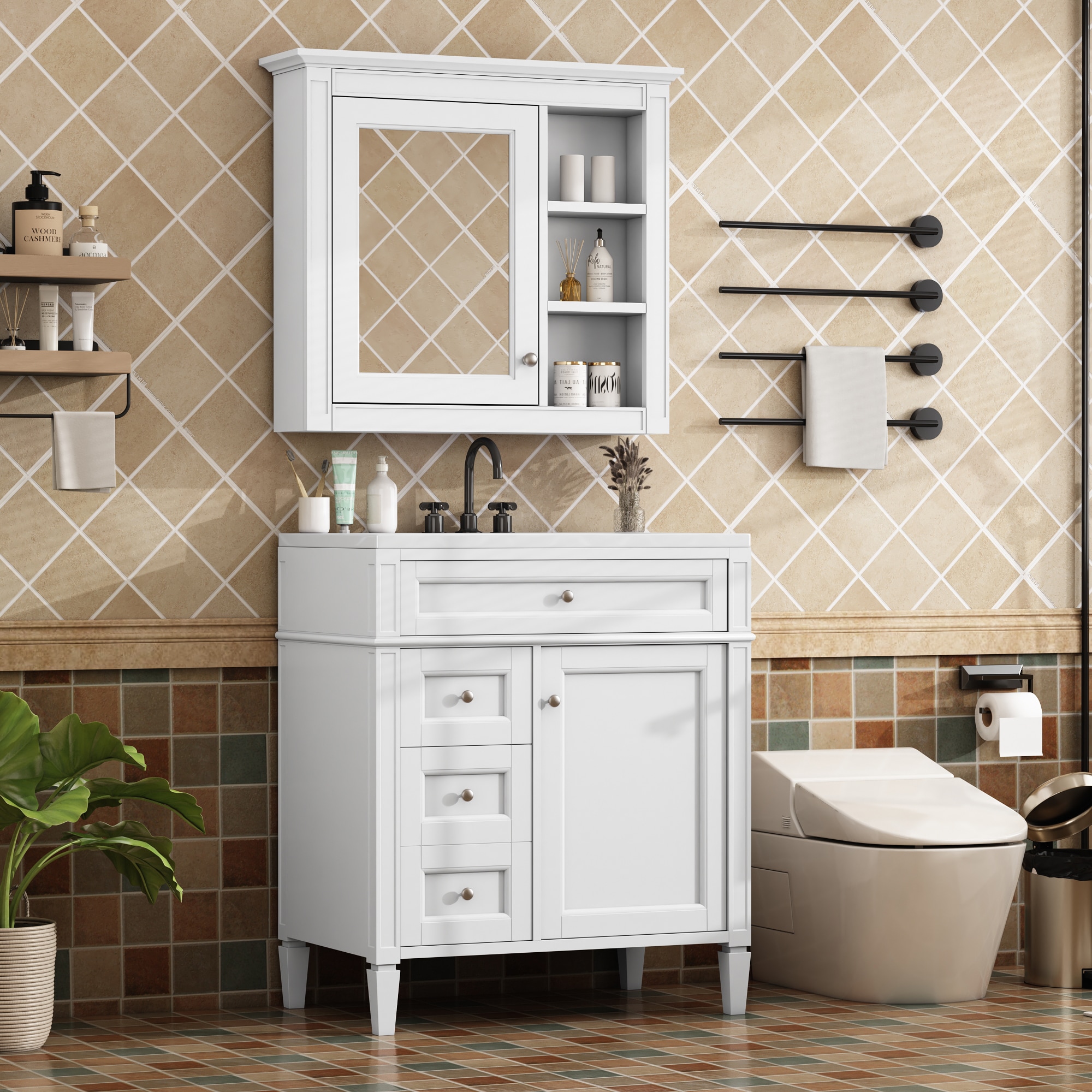 Huluwat P1-126AAK-1 Bath-Vanity-Combo - View #9