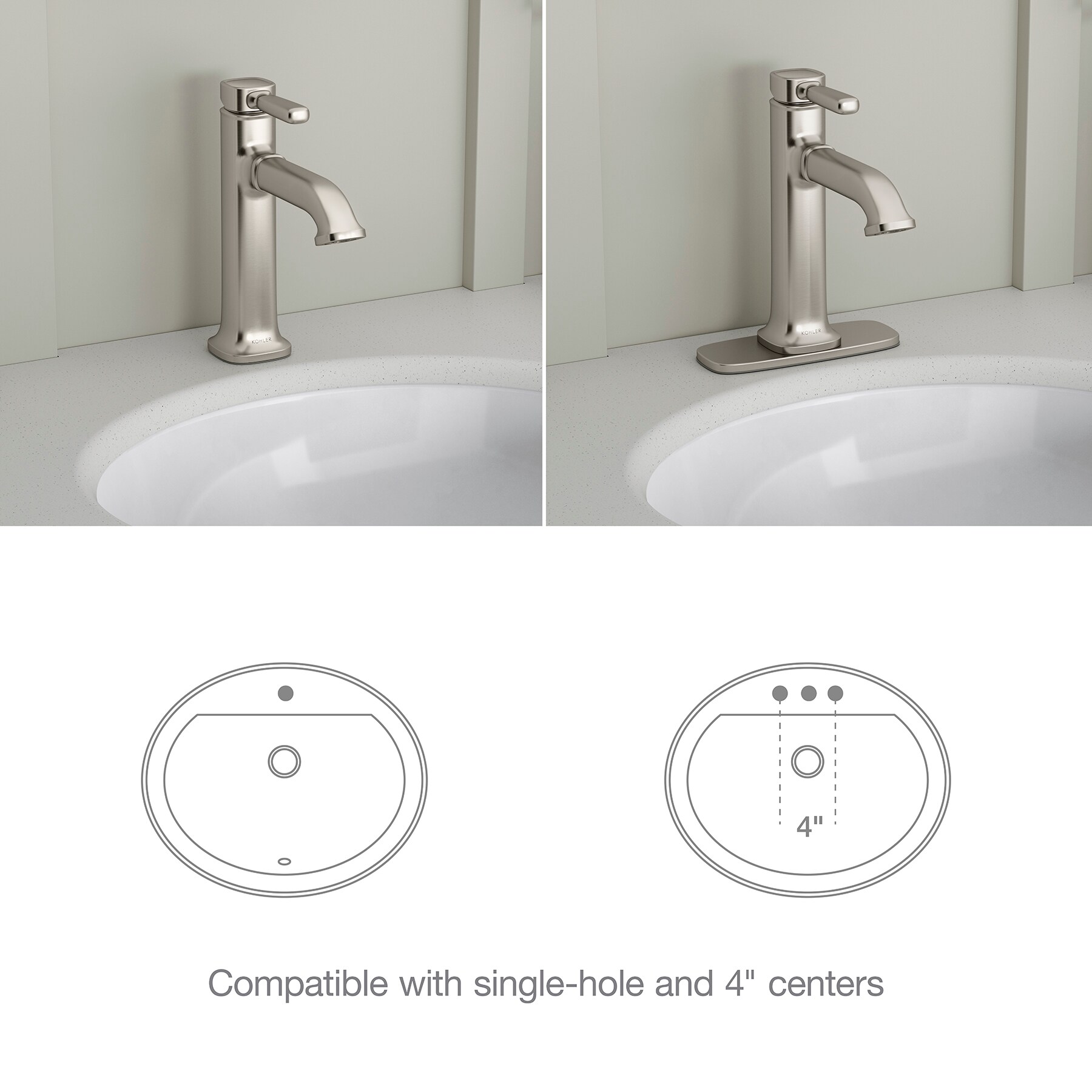 KOHLER Ealing Vibrant Brushed Nickel Wall Mount Single Post Toilet