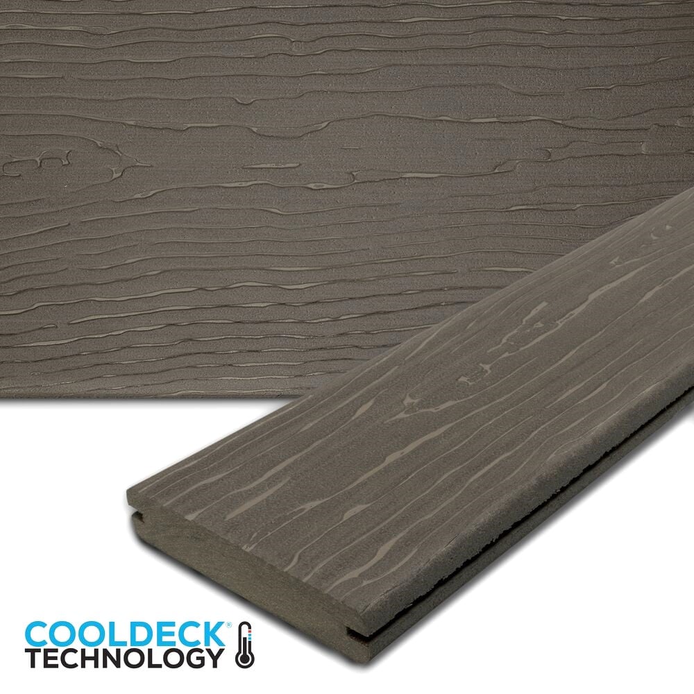 MoistureShield 13550602 Vision 1-in x 6-in x 20-ft CoolDeck Cathedral Stone Grooved Composite Deck board