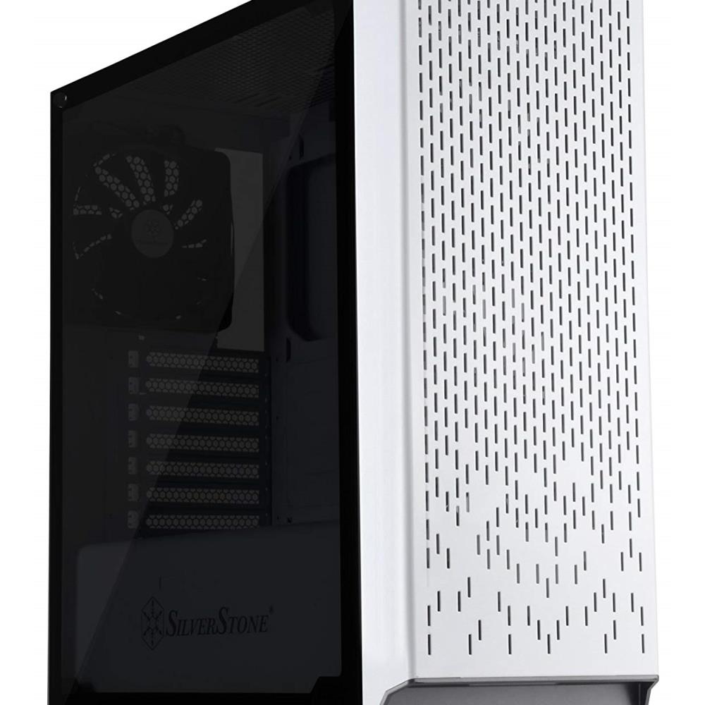SilverStone SVSTT1634  Technologies PM02W-G Computer Tower Case with Tempered-Glass Side Panel and Ample Air Flow, White